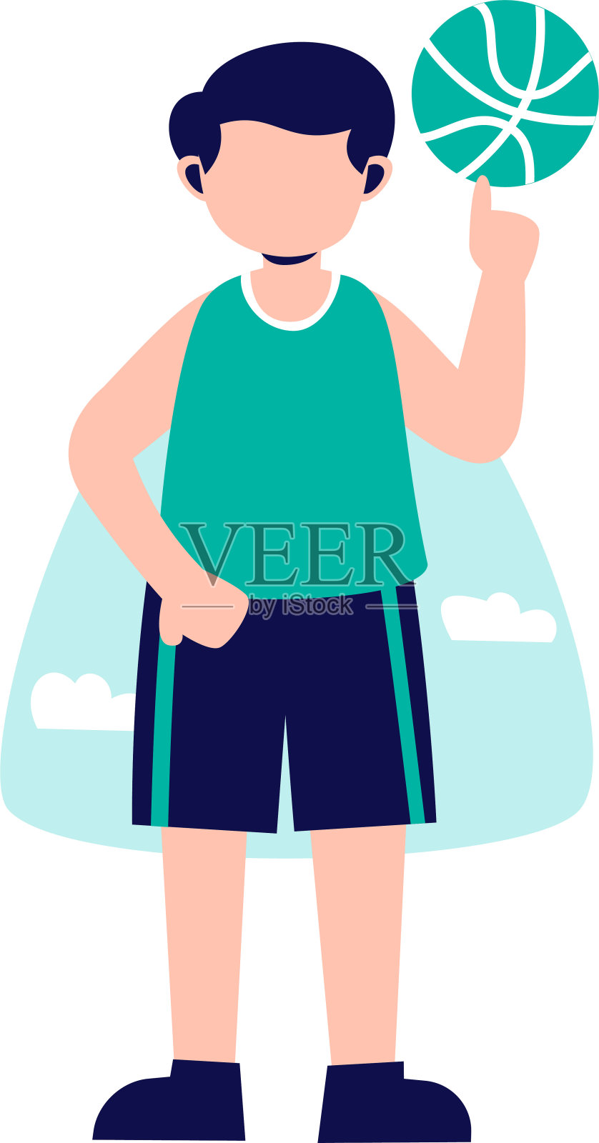 篮球运动员的性格。平面矢量图插画图片素材