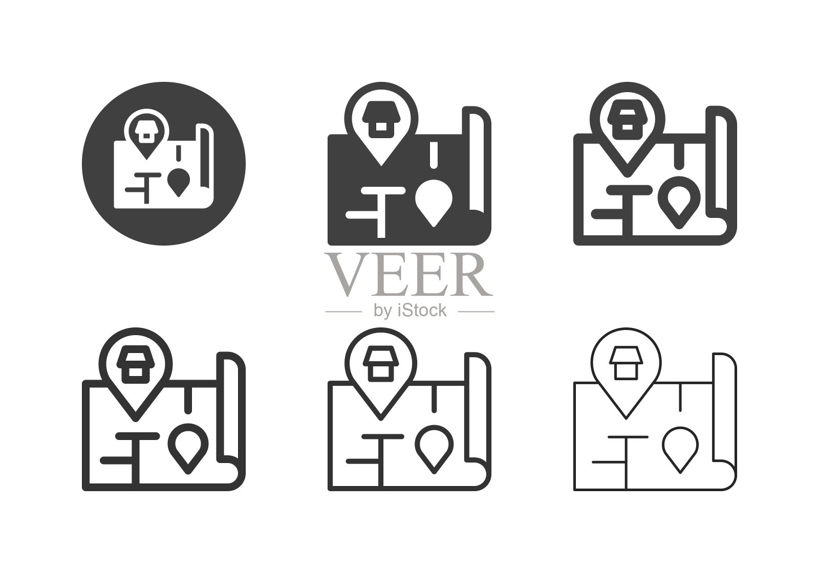 商店地图图标-多系列插画图片素材