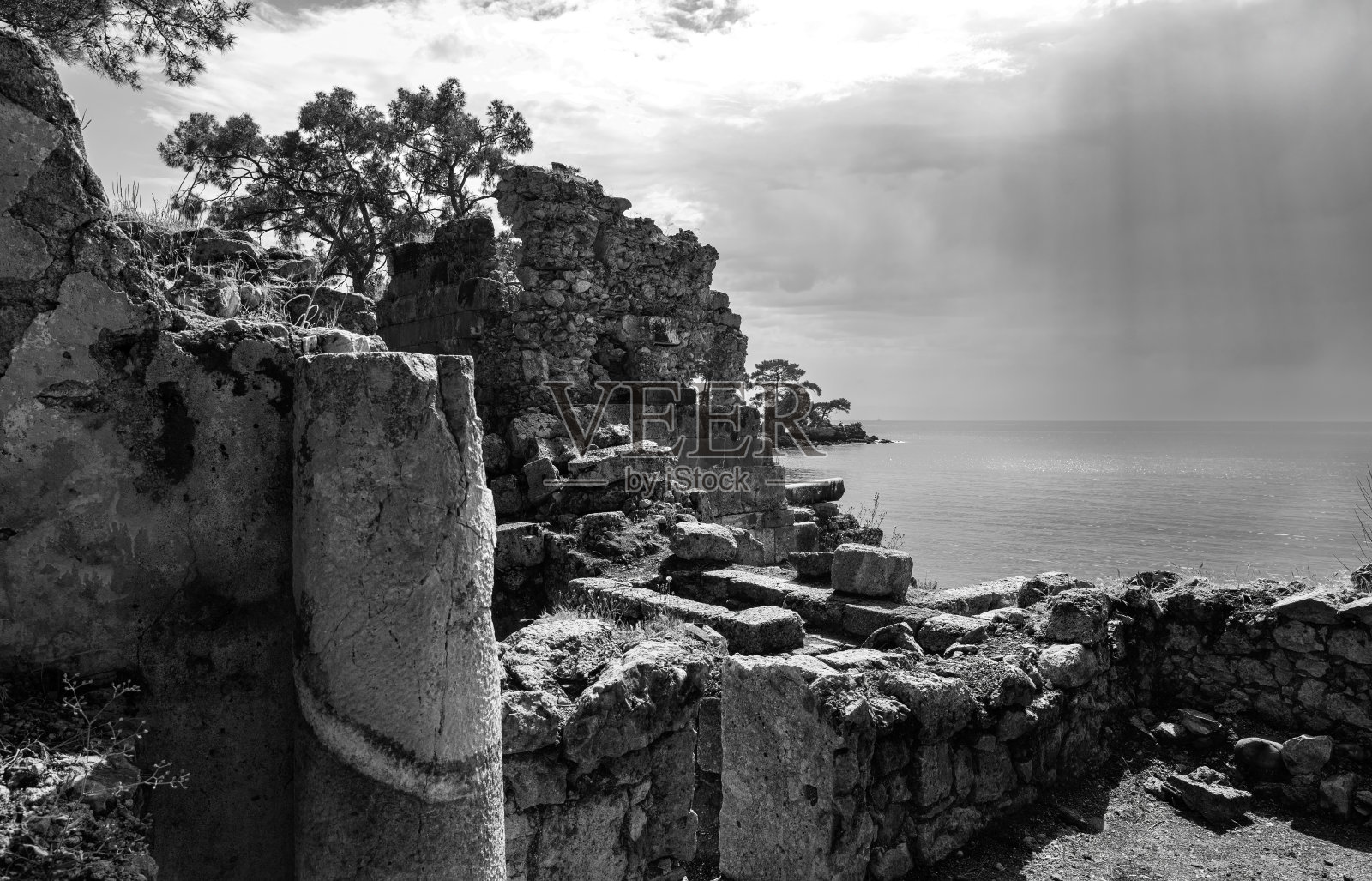 Phaselis古城和遗迹安塔利亚克梅尔照片摄影图片