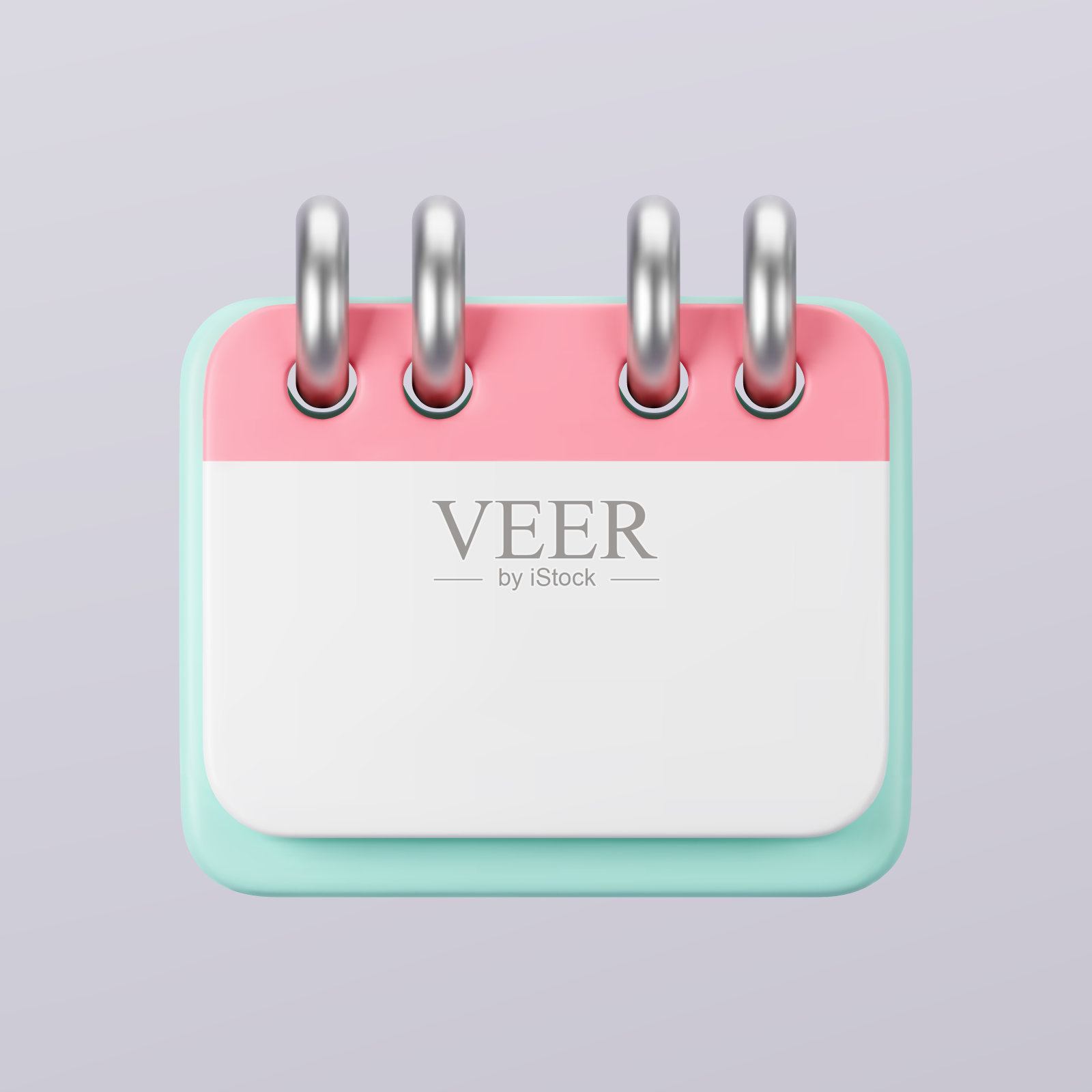 3d日历图标与纸页和戒指隔离在灰色背景。渲染每日日程计划与标记日期。日历重要日概念。三维卡通简单的矢量插图插画图片素材