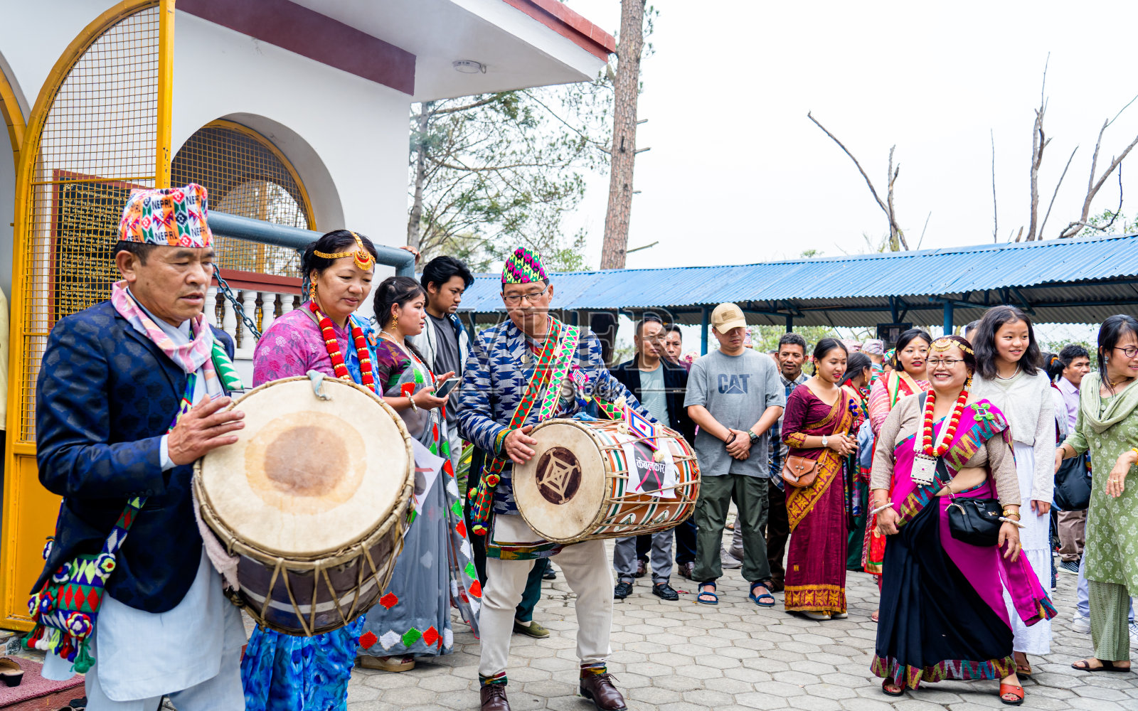 在加德满都，基拉特社区正在庆祝Sakela Ubhauli节照片摄影图片