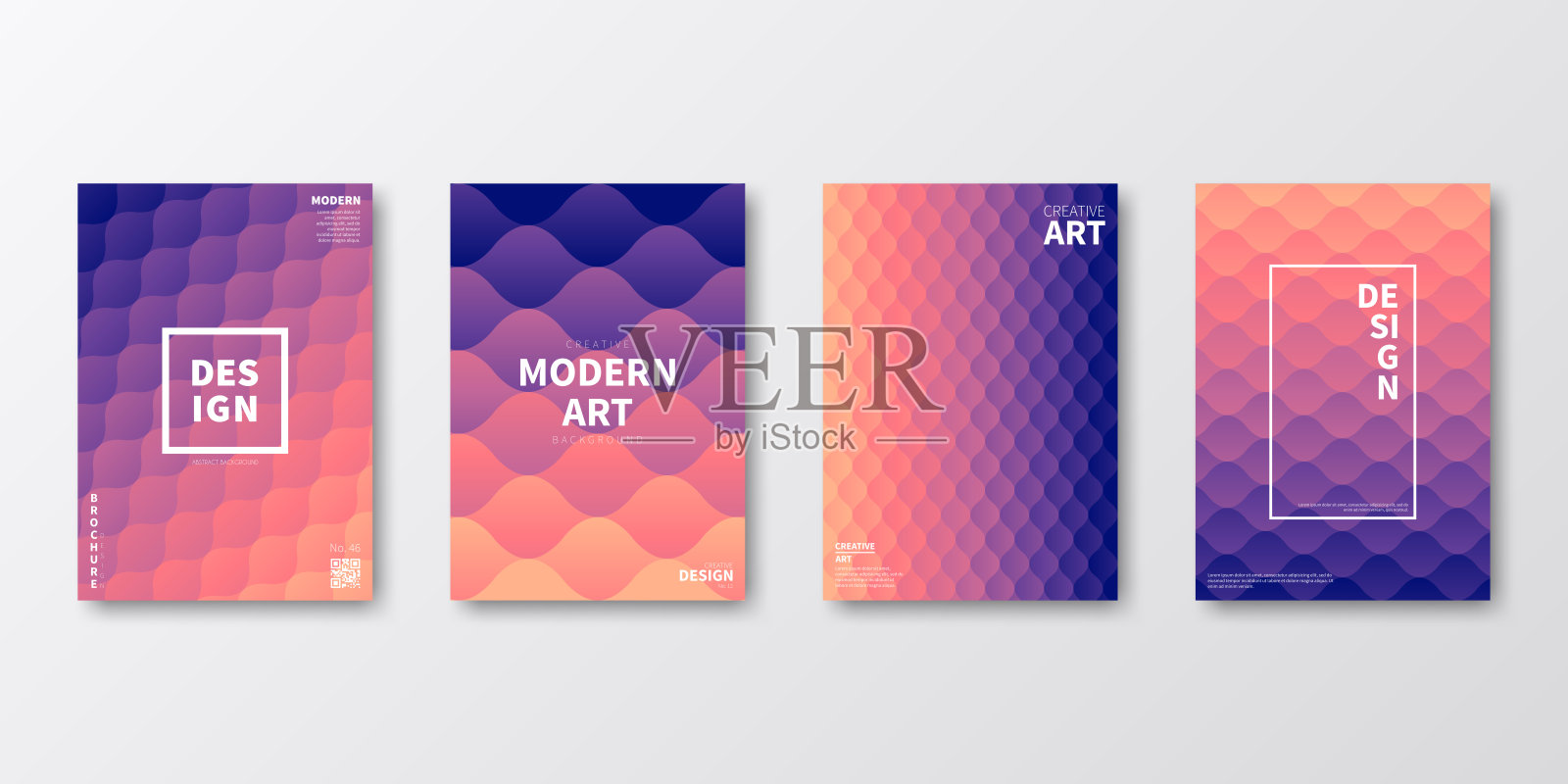 宣传册模板排版，紫色封面设计，商业年报，传单，杂志插画图片素材