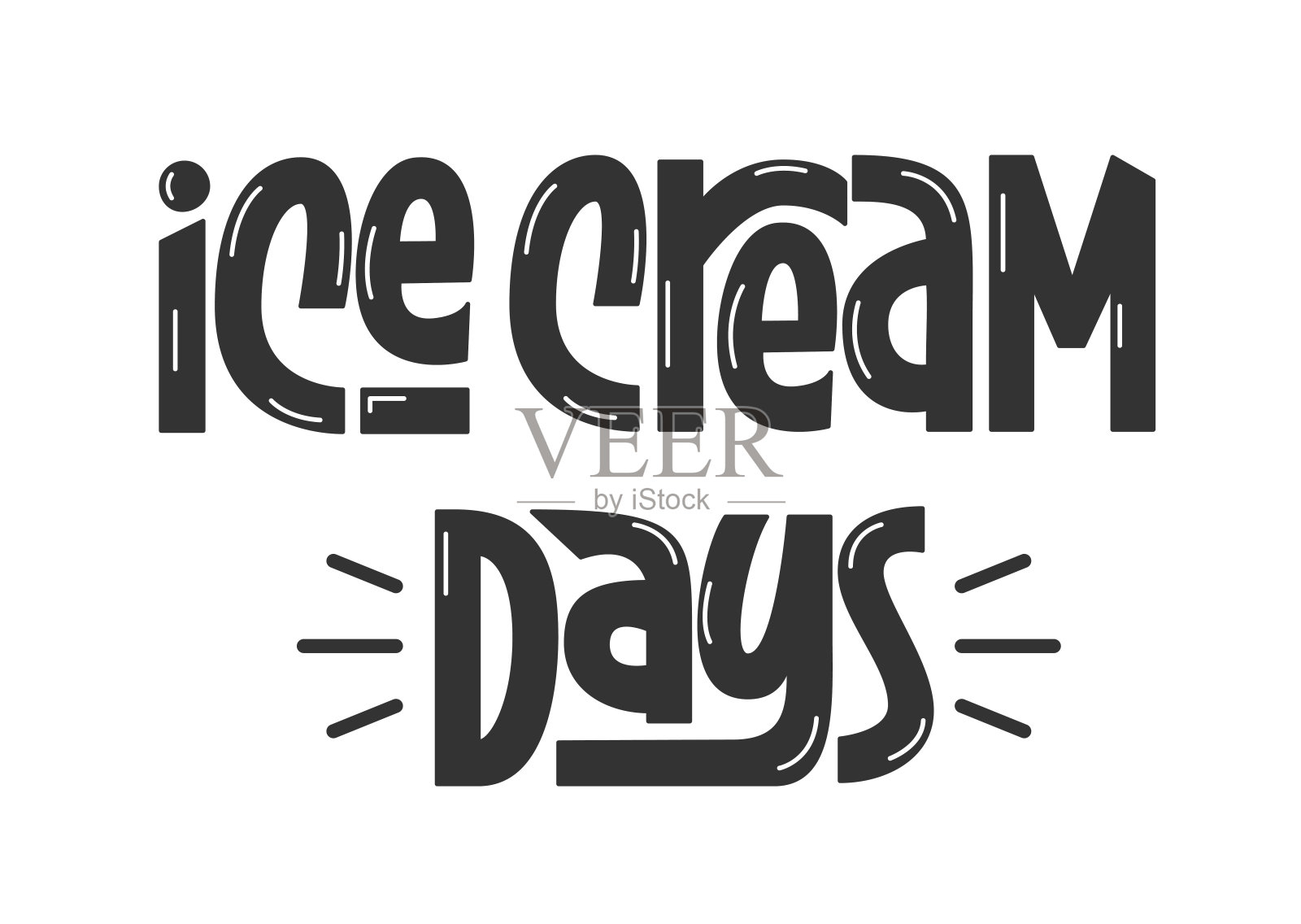 冰淇淋日手写报价。有趣的矢量手写字母的夏天短语。爱冰淇淋的口号。插画图片素材