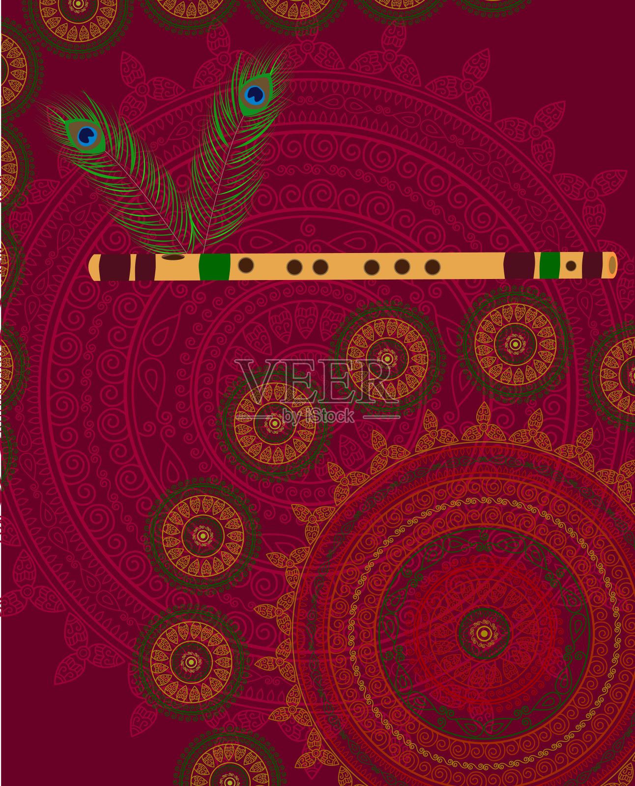 长笛乐器问候插画图片素材