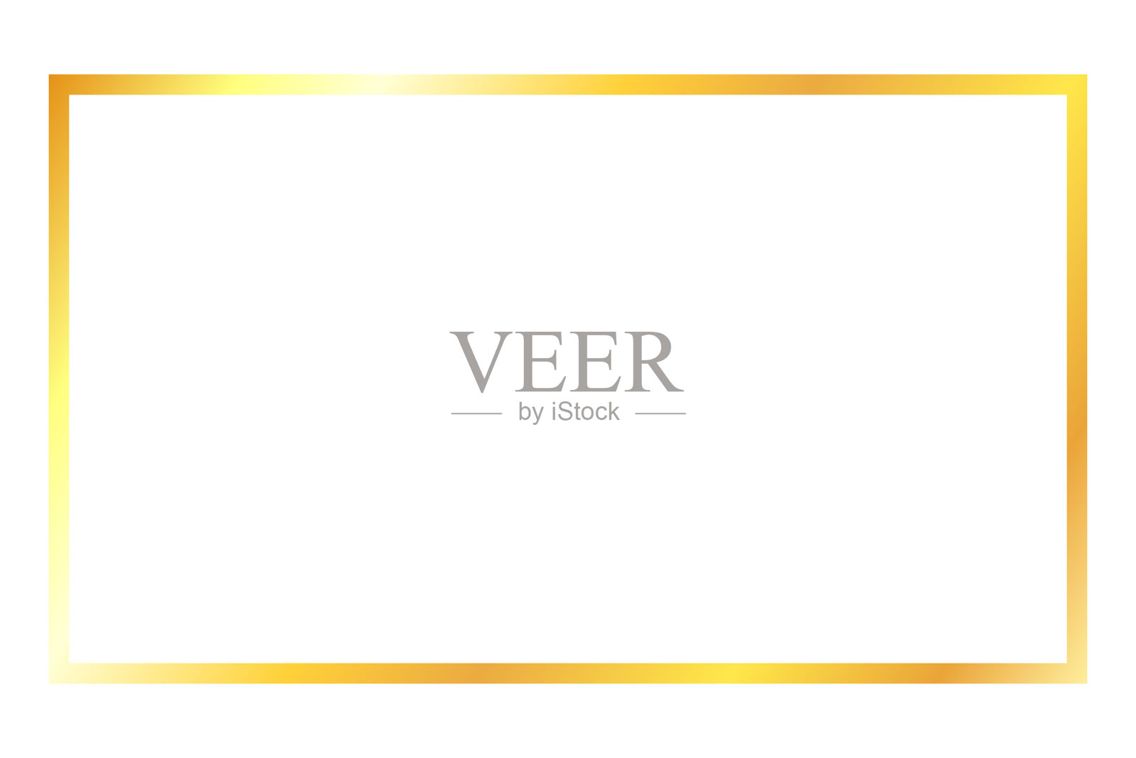 婚礼请柬的金色边框。豪华矩形边框，优质金色相框。插画图片素材