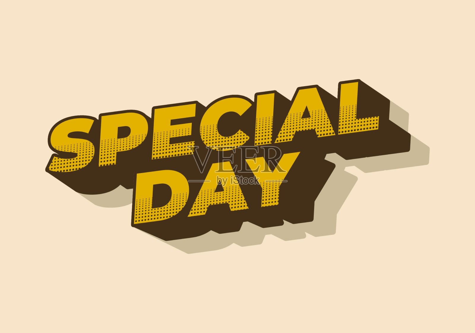 特别的一天。文字效果在3D风格与眼球和良好的颜色插画图片素材