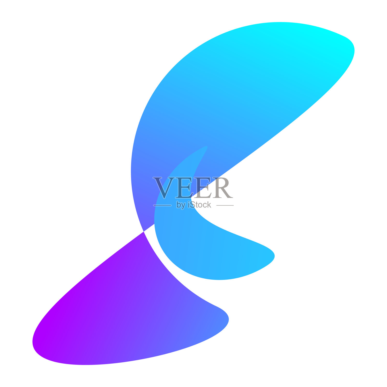 渐变的彩色形状在时尚的风格。抽象液体形状，图标或标志。插画图片素材