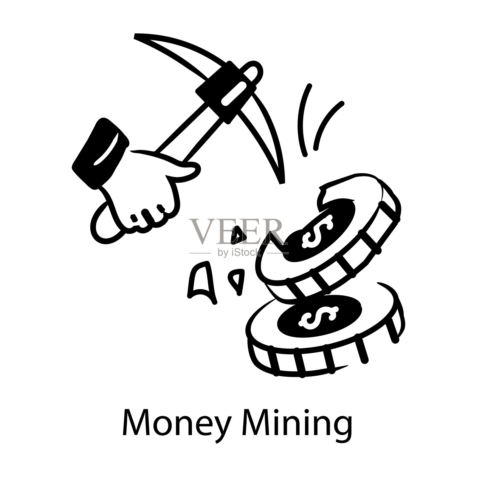 钱矿业插画图片素材