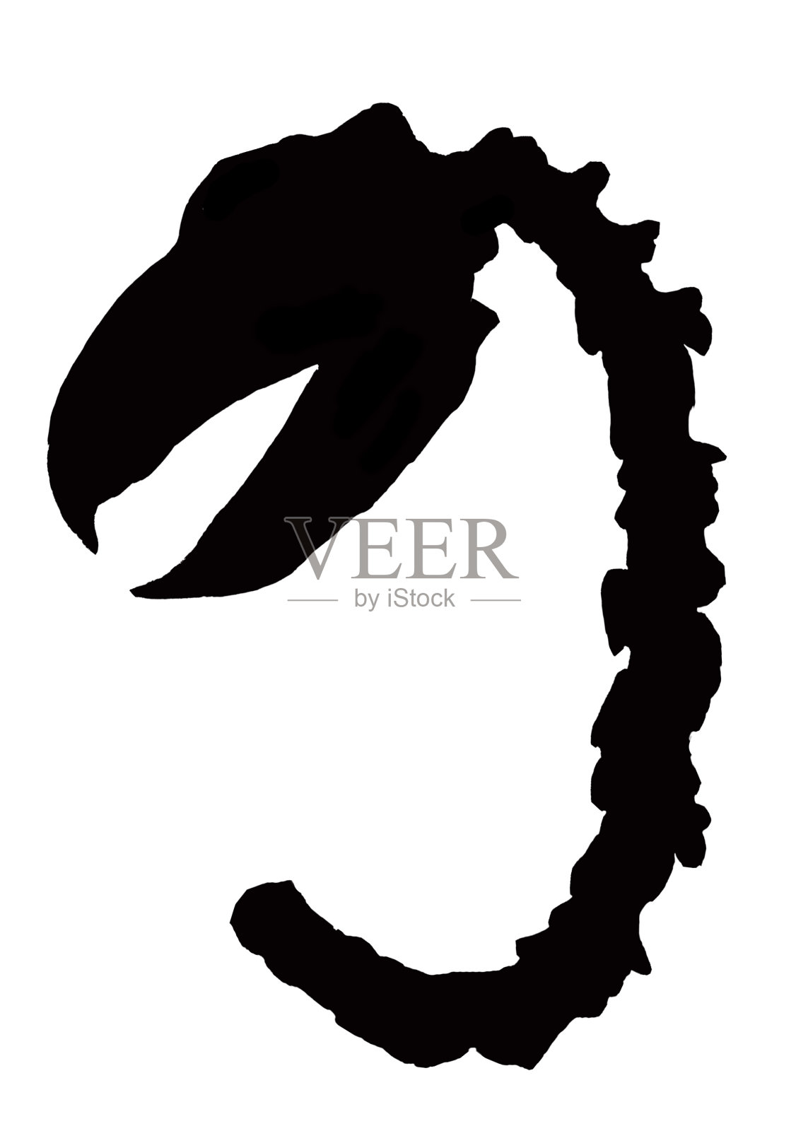 史前食肉动物的剪影形状孤立的图形插画图片素材