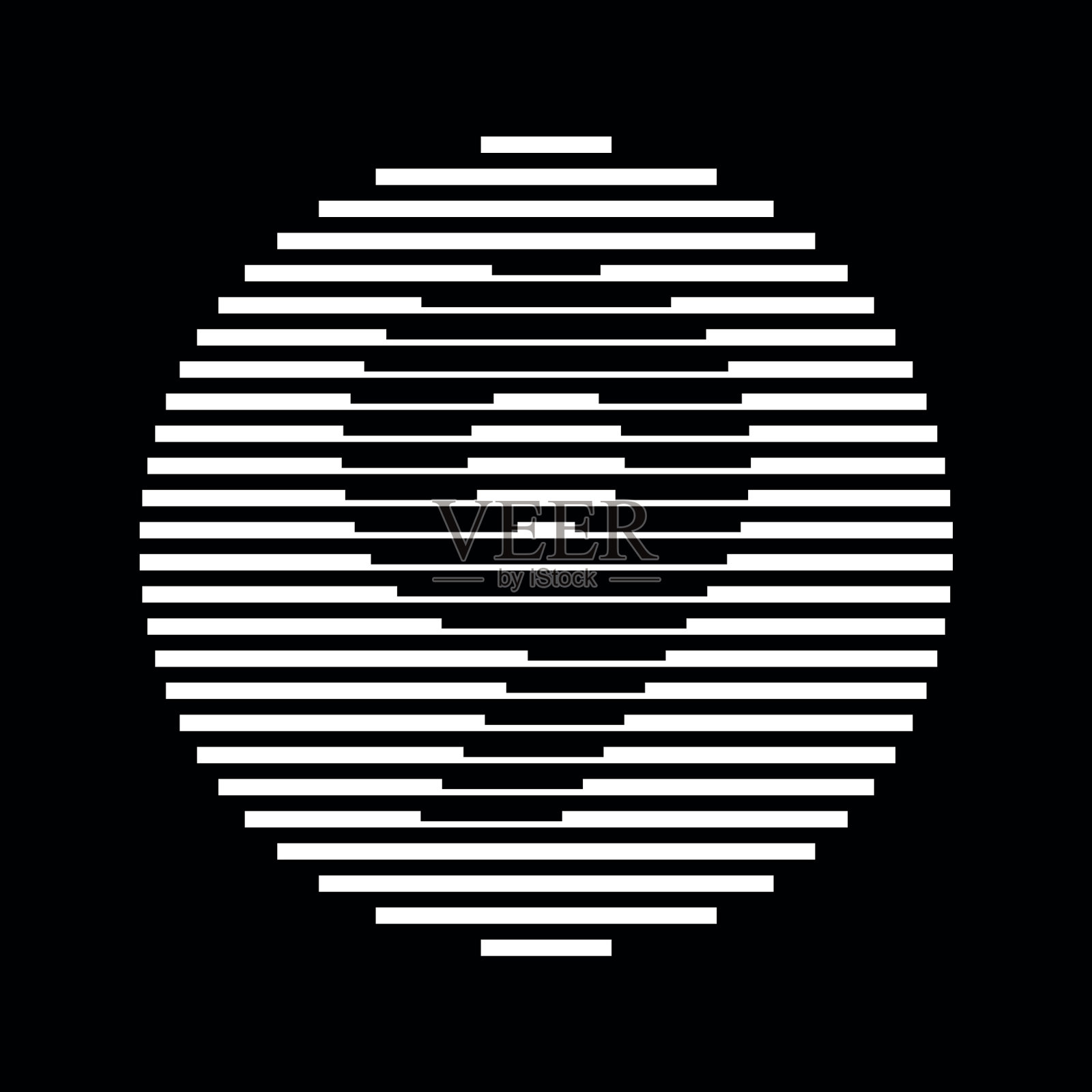 9九数字圆线抽象视错觉条纹半色调符号图标插画图片素材