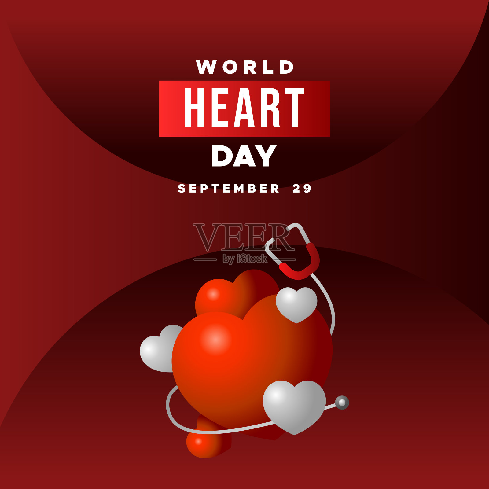 世界心脏日横幅矢量设计插画图片素材