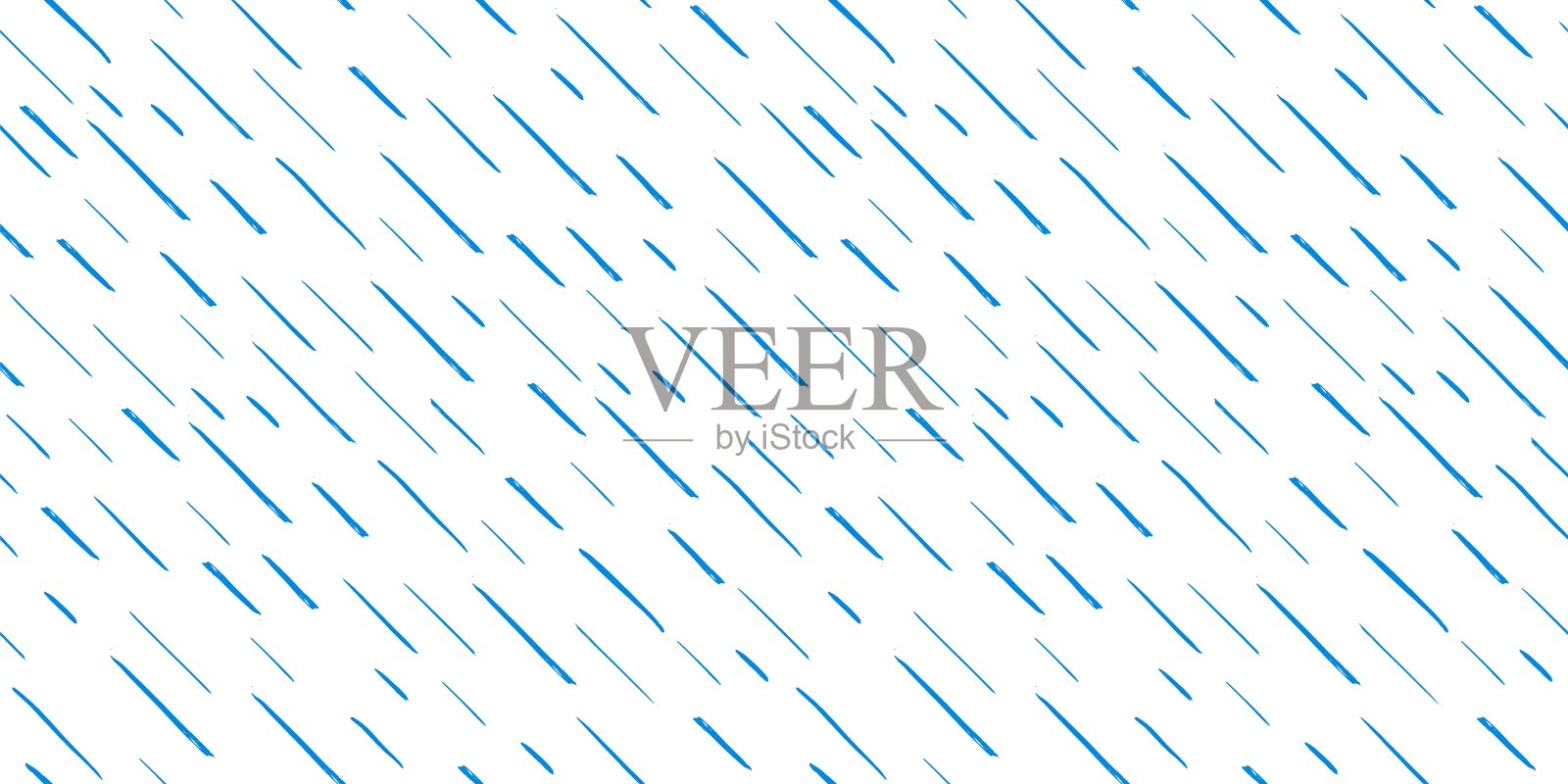 白色背景上手绘的蓝色对角线。无缝纹理与虚线笔画。降雨模式。抽象的现代矢量纹理。用毛笔画有小圆点的包装纸。插画图片素材