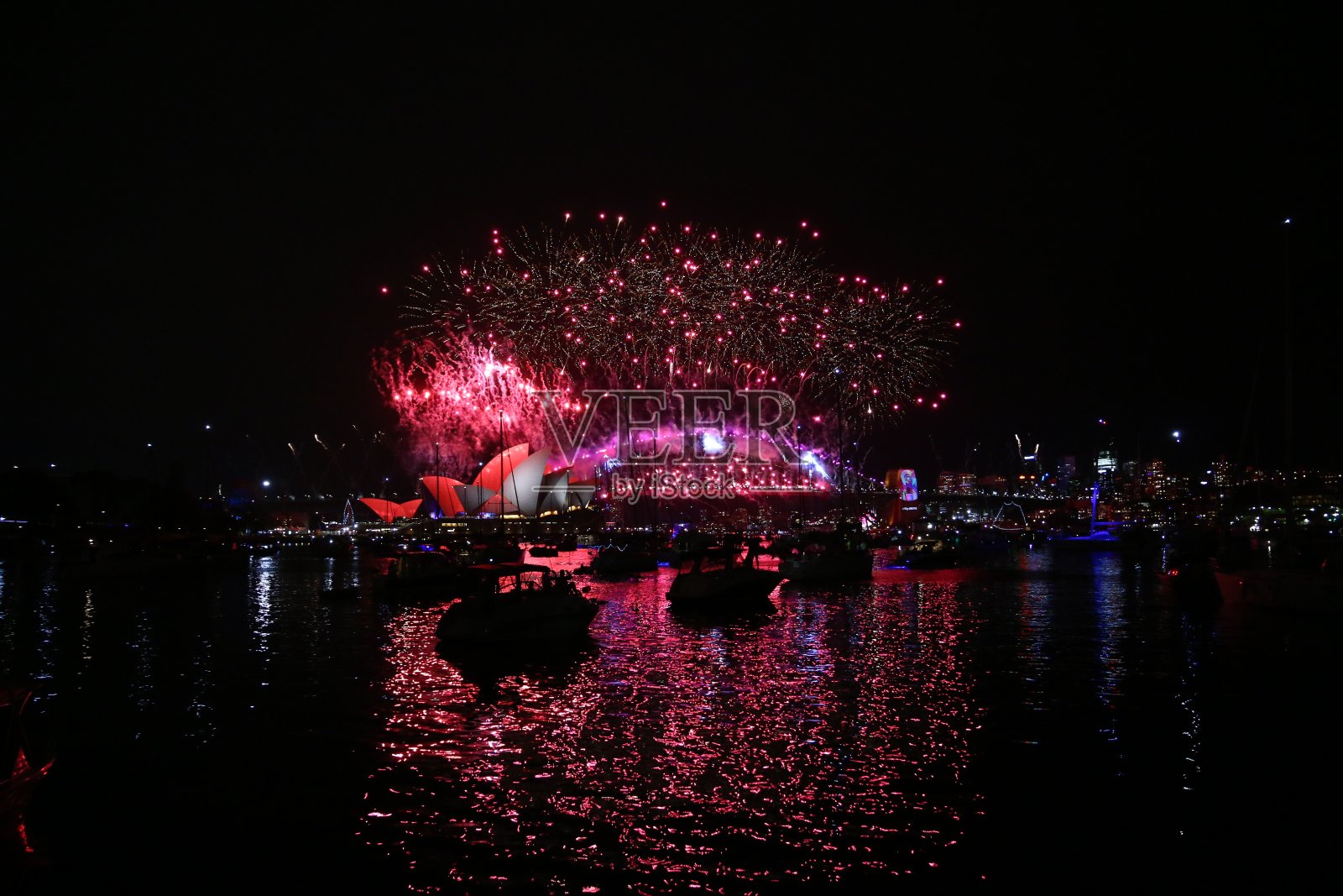 澳大利亚悉尼的新年烟花照片摄影图片