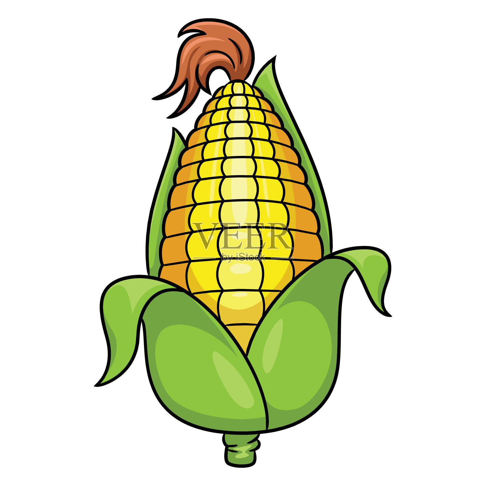 玉米卡通插画图片素材