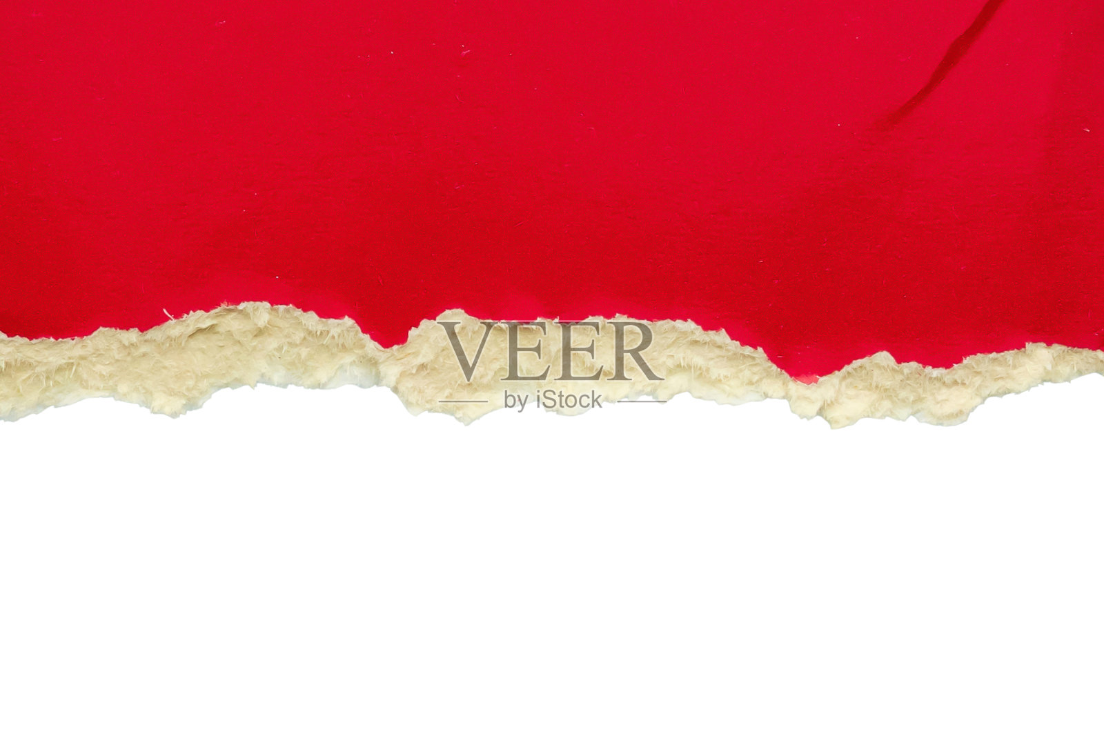 红色的破纸撕裂的边缘条孤立在白色的背景照片摄影图片