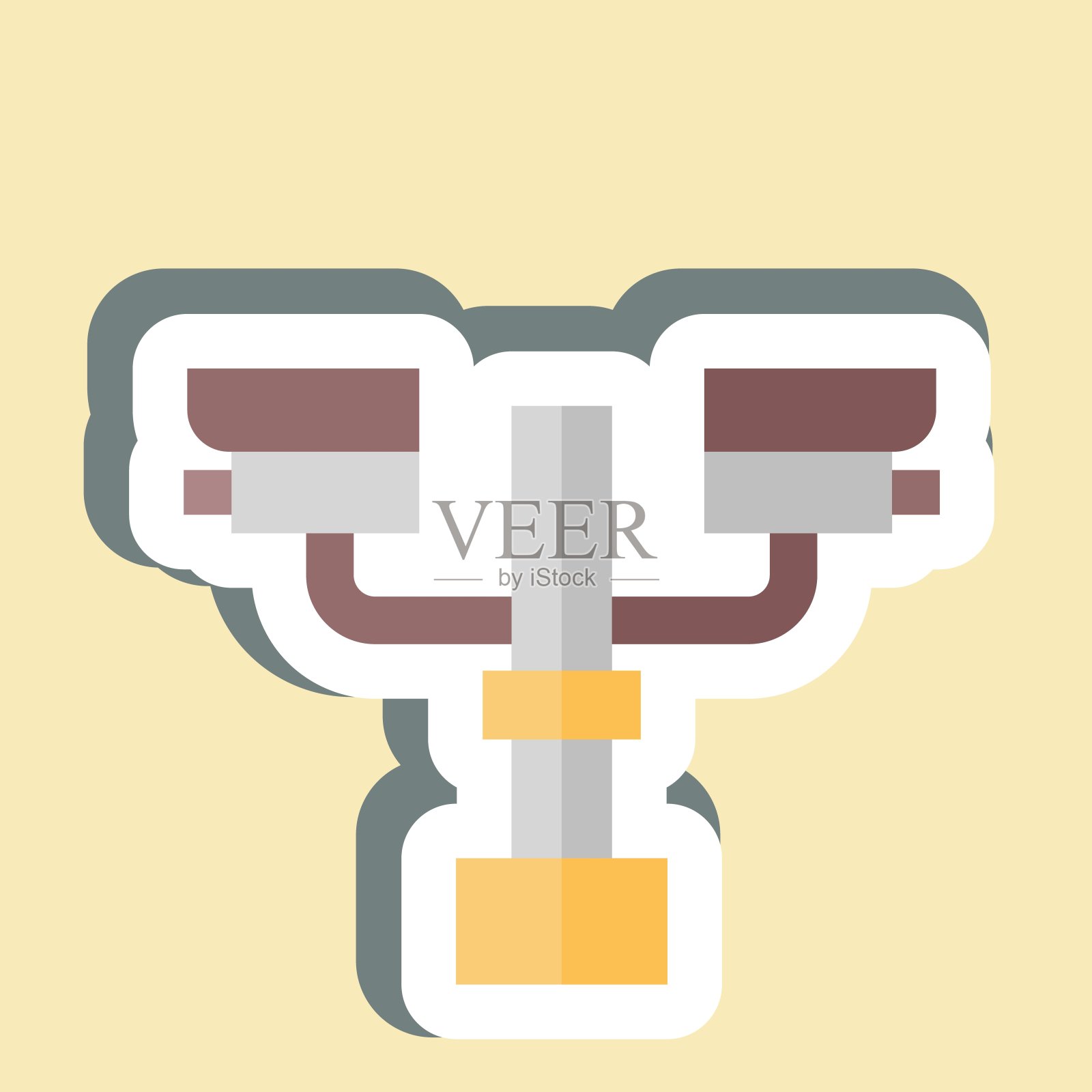 贴纸闭路摄像机。与城市标志有关。简单的设计说明插画图片素材