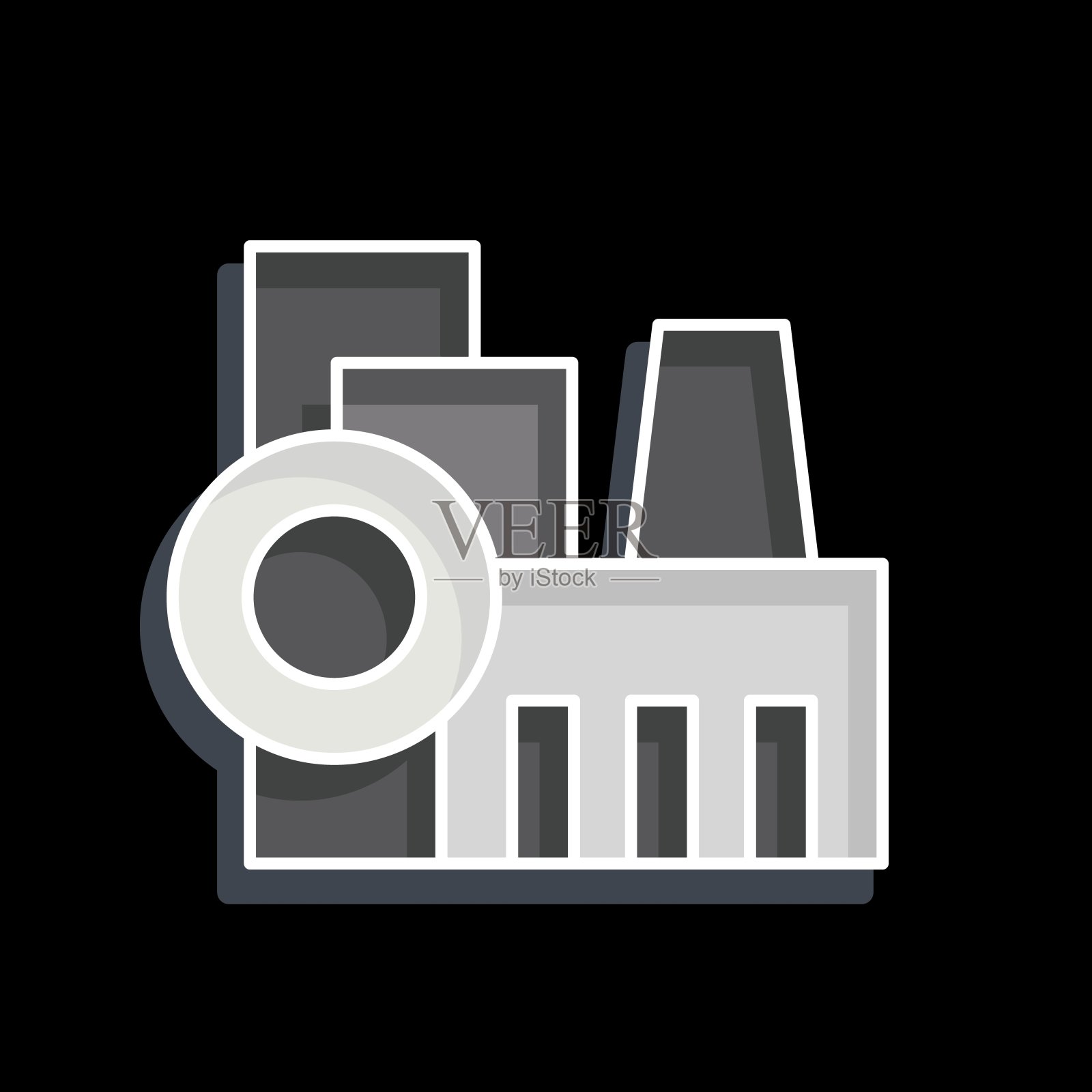 图标的工厂。与城市标志有关。光滑的风格。简单的设计说明插画图片素材