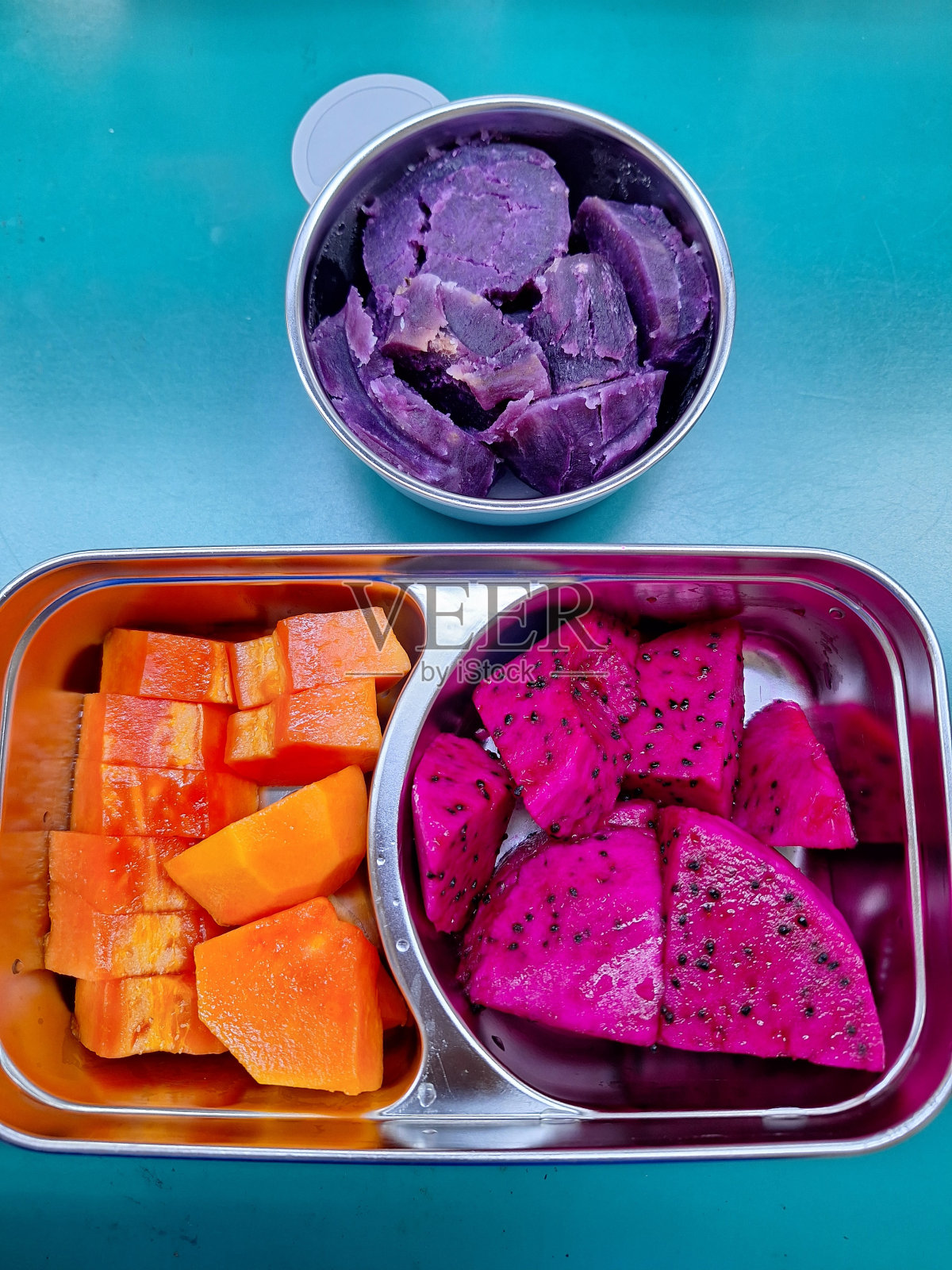 木瓜，火龙果和红薯照片摄影图片