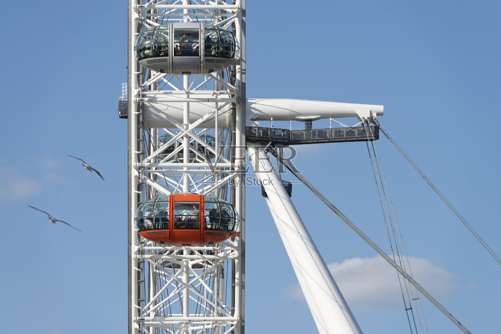 伦敦眼的侧面车厢照片摄影图片