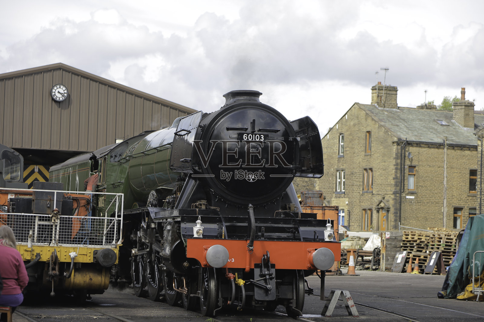 飞翔的苏格兰人号LNER A3型4472号机车百年纪念照片摄影图片