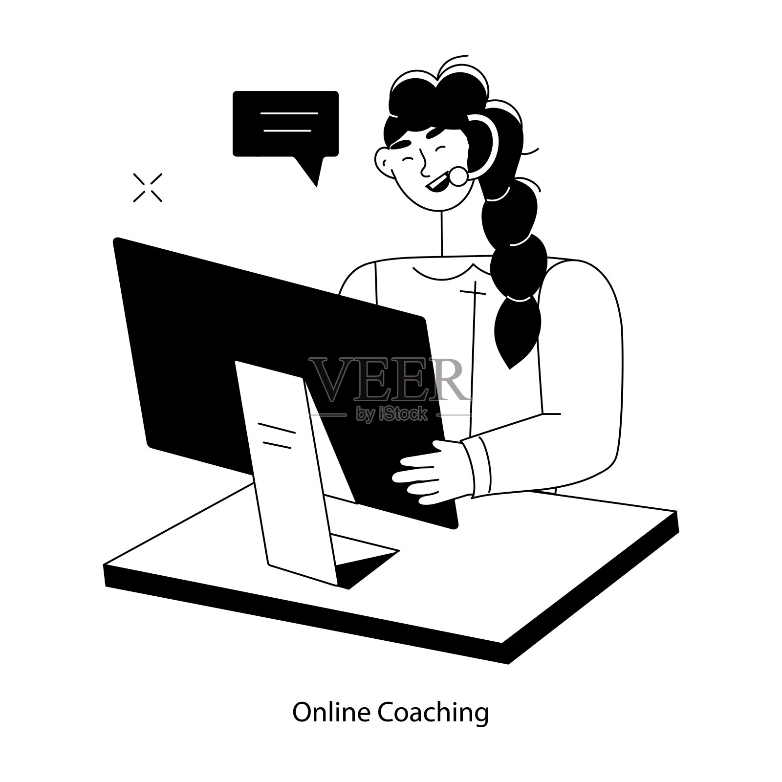 在线指导插画图片素材