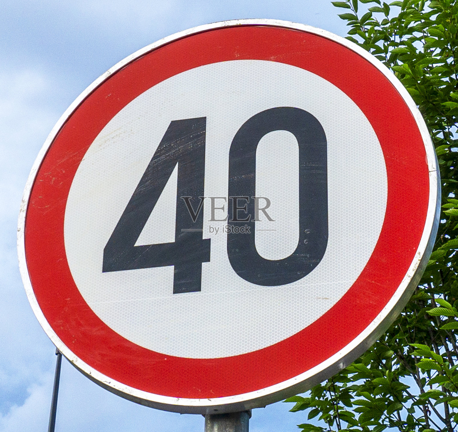 限速40的路标照片摄影图片