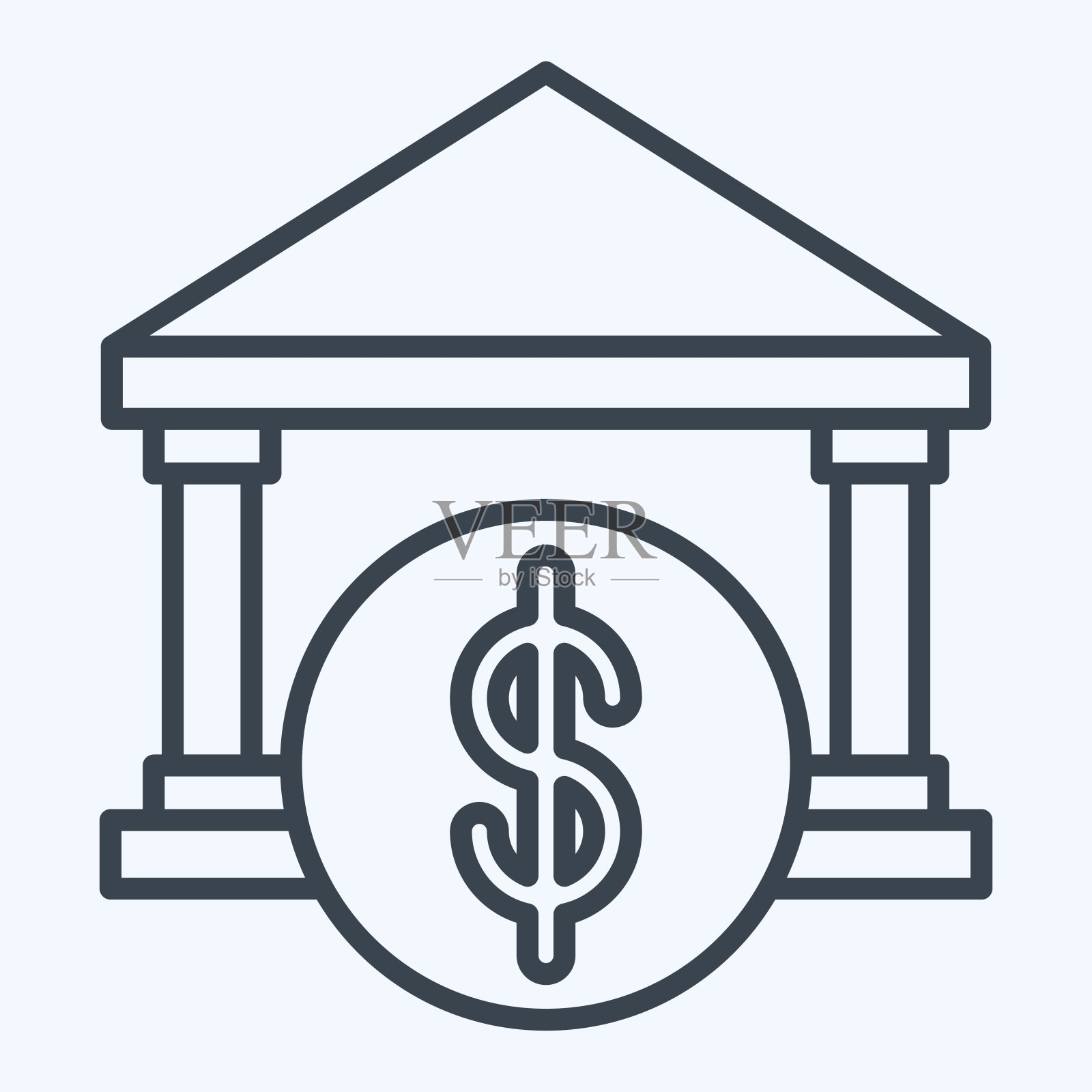 Icon贷款管理。与财税有关的符号。行风格。简单的设计说明插画图片素材