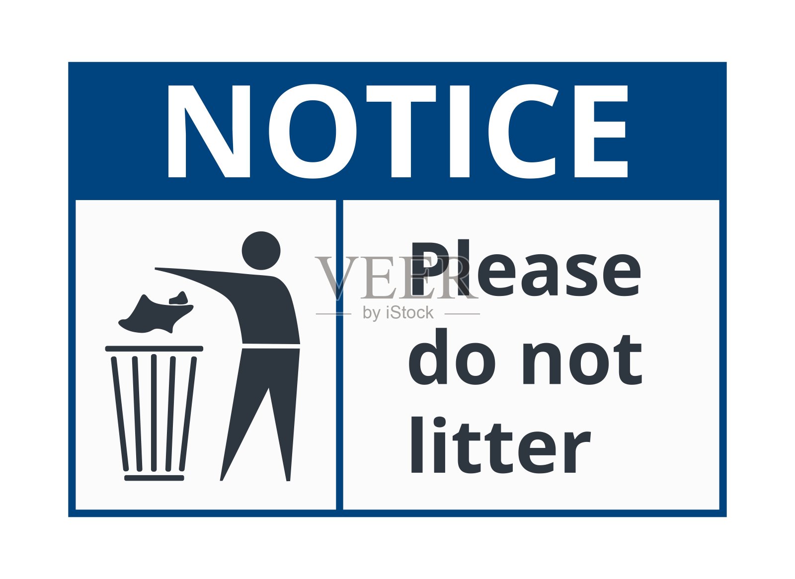 请勿乱扔标志的警告插画图片素材