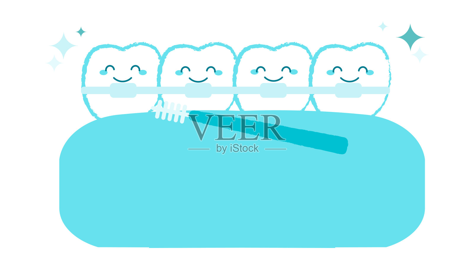 口腔和牙齿保健插图正畸插画图片素材