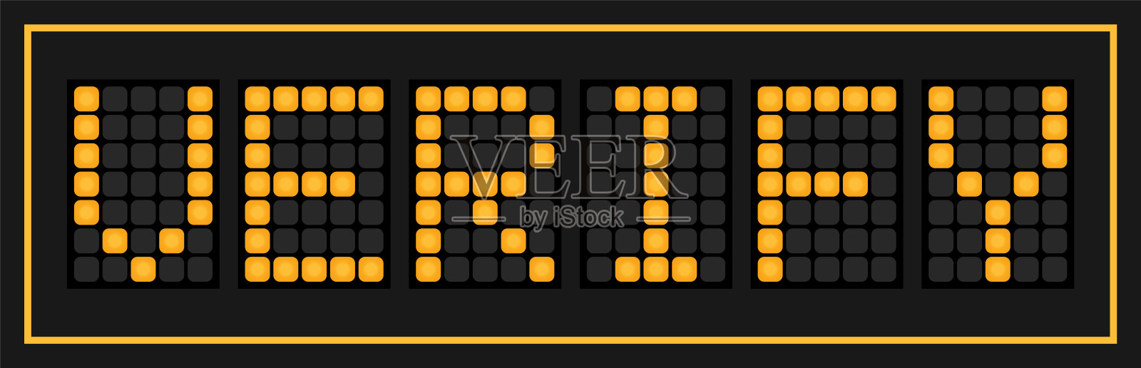 橙色led横幅文字验证在黑色背景插画图片素材