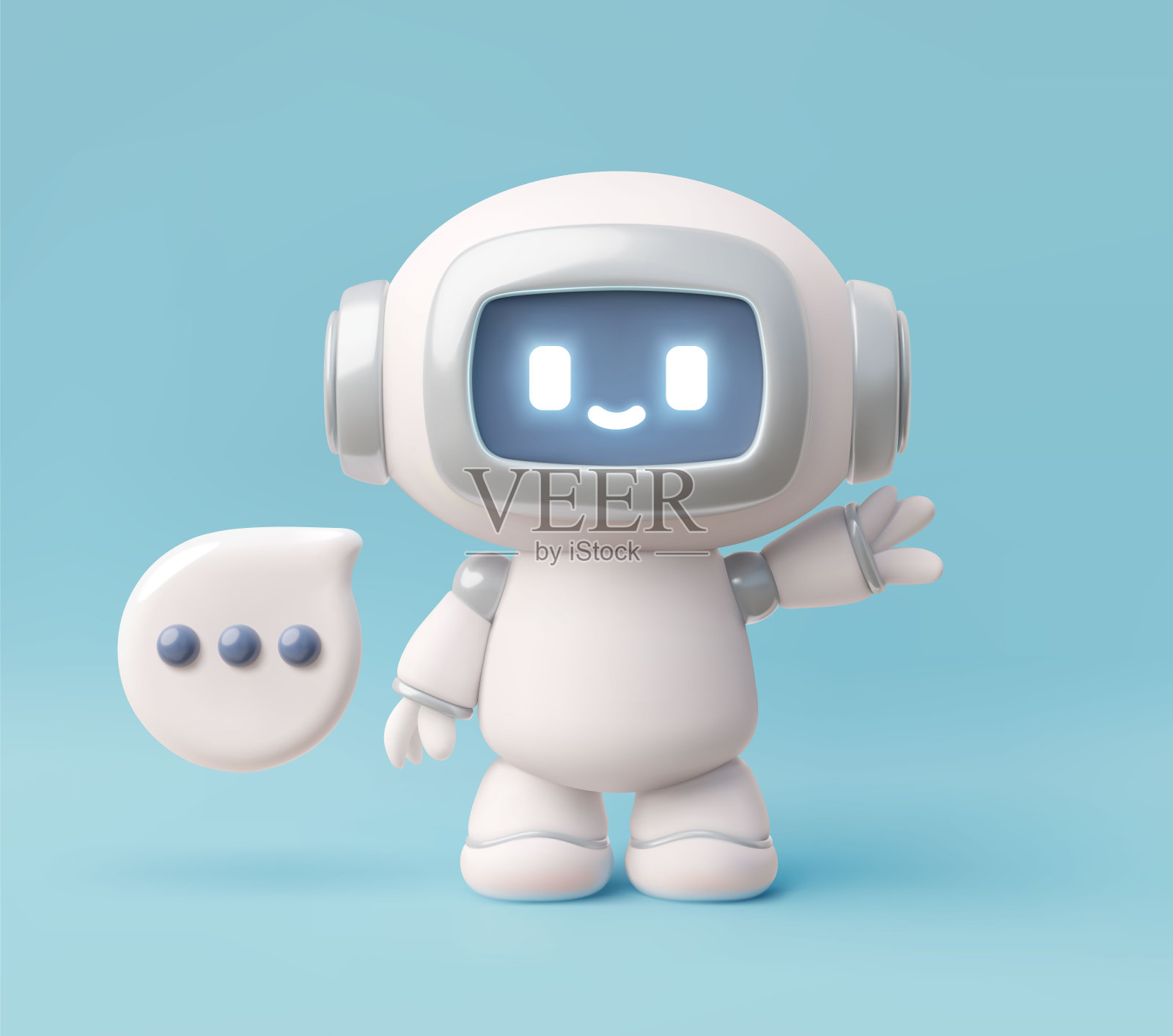 向量聊天机器人，具有人工智能的在线虚拟助手。插画图片素材
