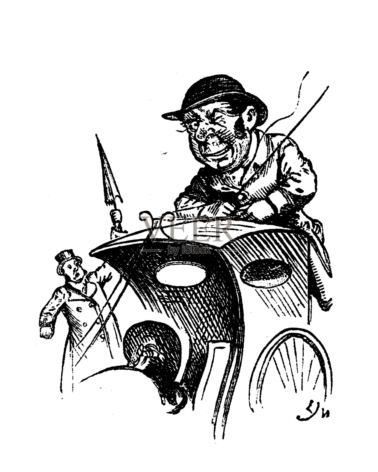 英国讽刺漫画插画图片素材