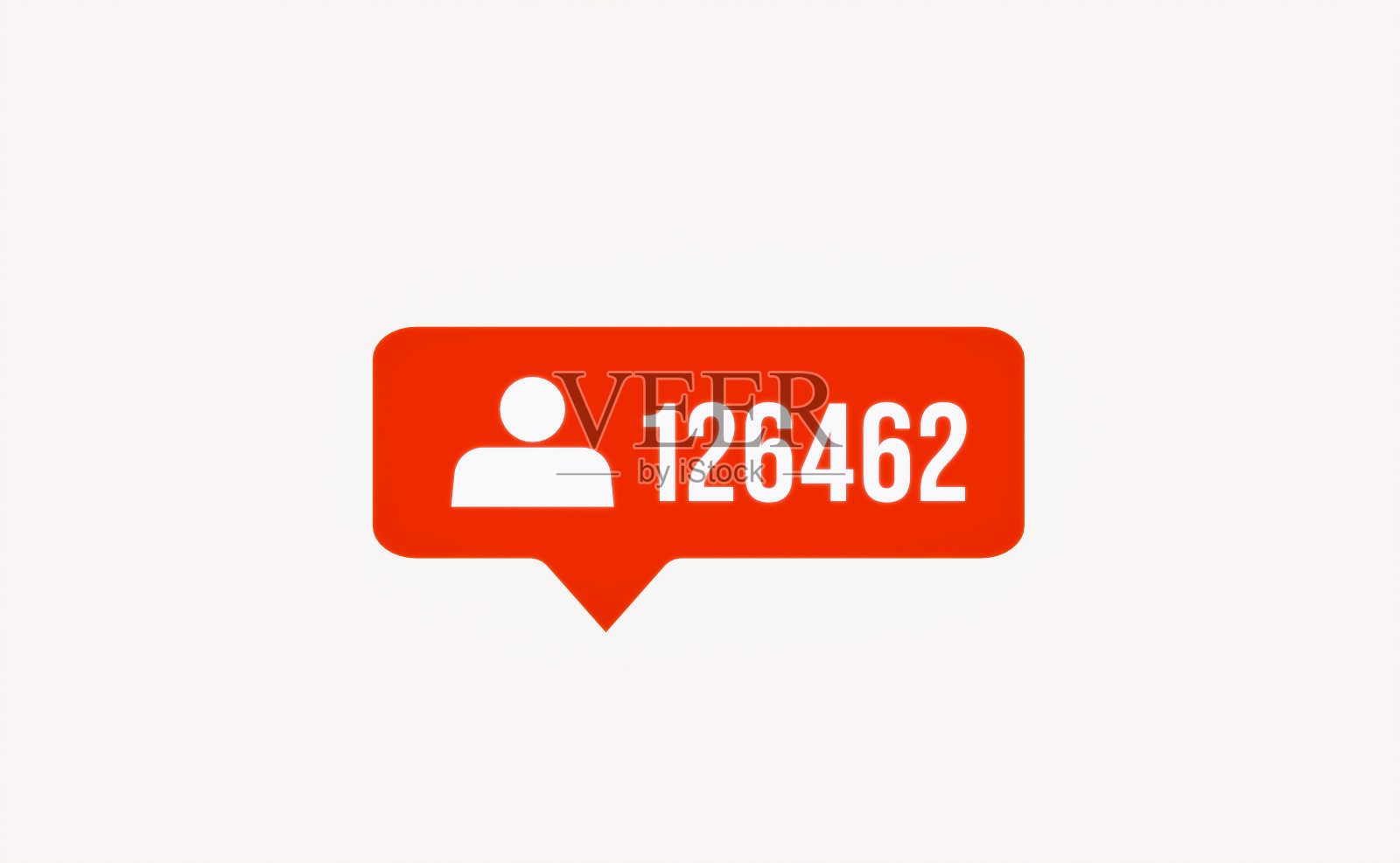 红色社交媒体符号，数字不断上升。插画图片素材