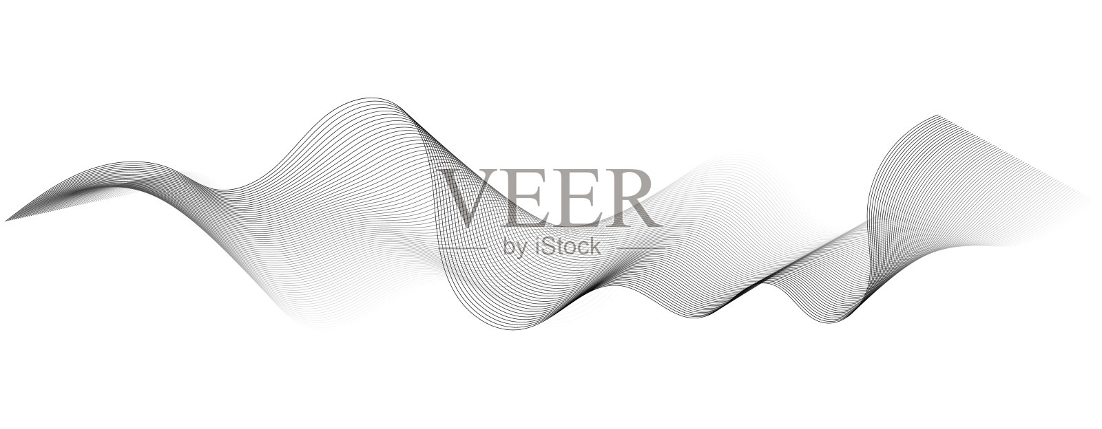 抽象矢量插图的灰色波浪线-矢量背景插画图片素材