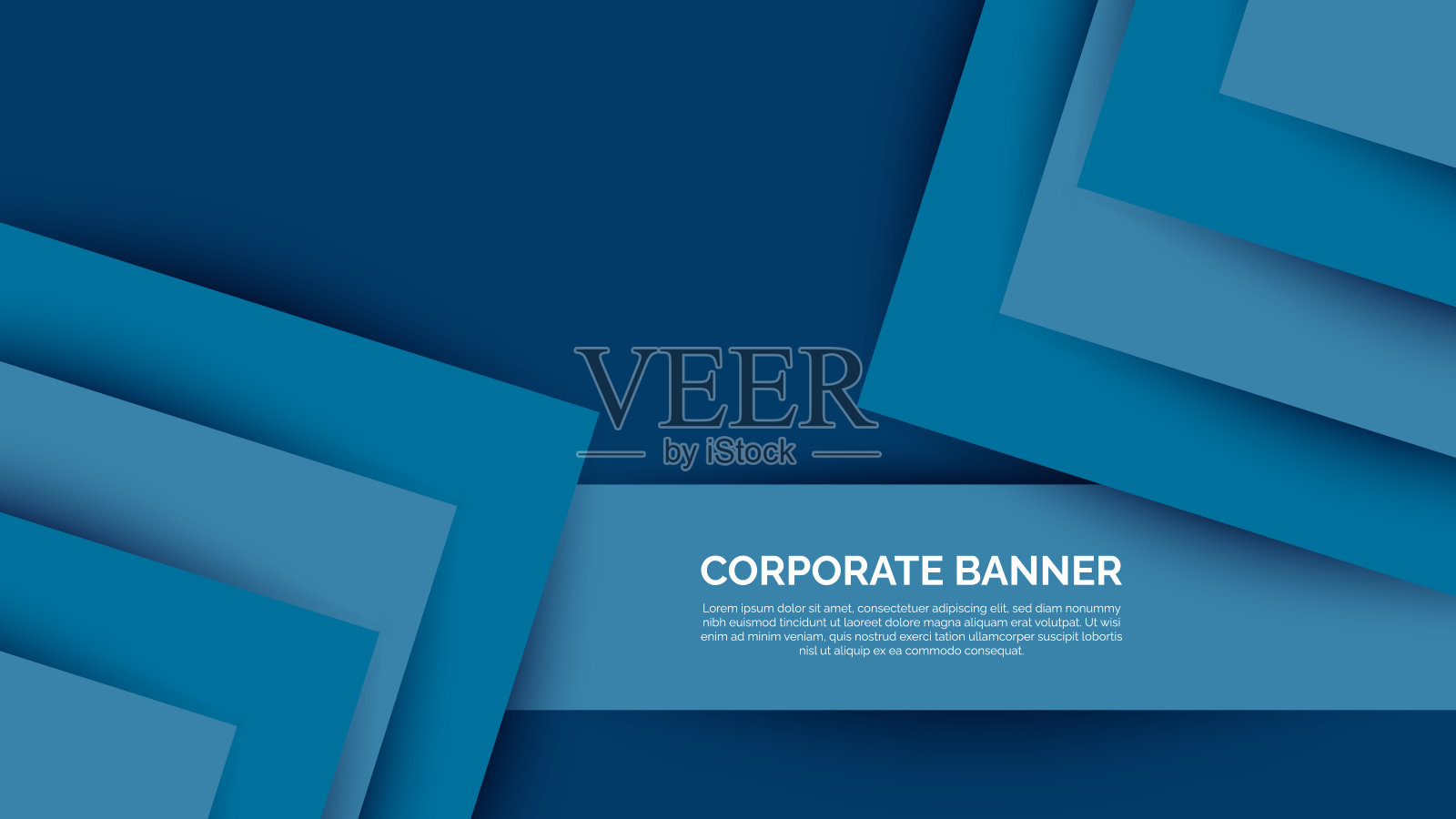 现代蓝色渐变颜色几何三角形形状的设计元素，广泛的抽象背景横幅的社交媒体帖子，网页横幅和传单插画图片素材