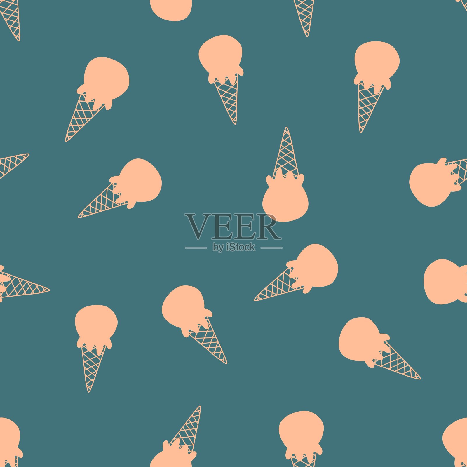 冰淇淋图案的面料和纺织品和儿童插画图片素材