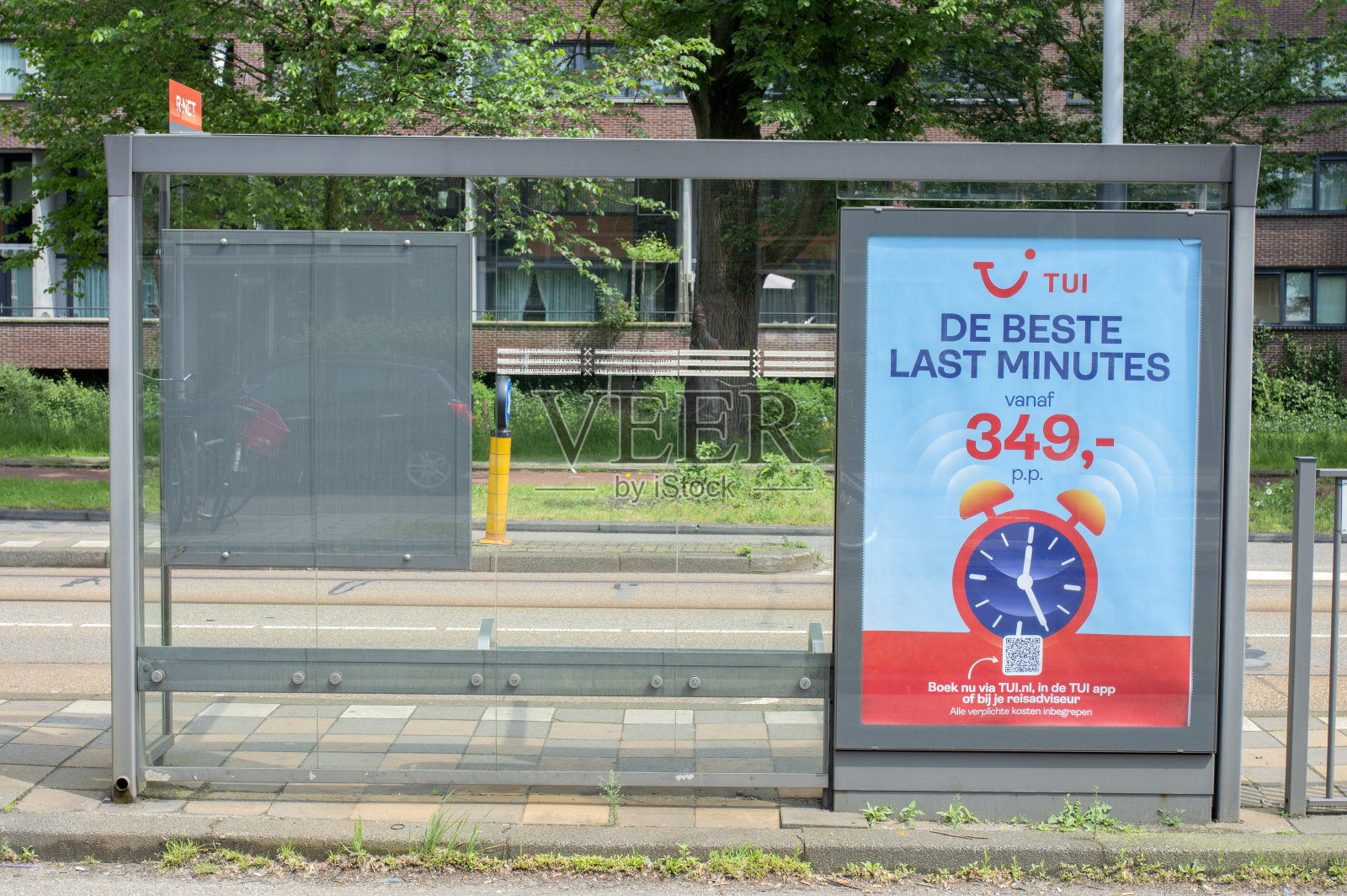 荷兰阿姆斯特丹Brinkstraat街电车站16-5-2024照片摄影图片