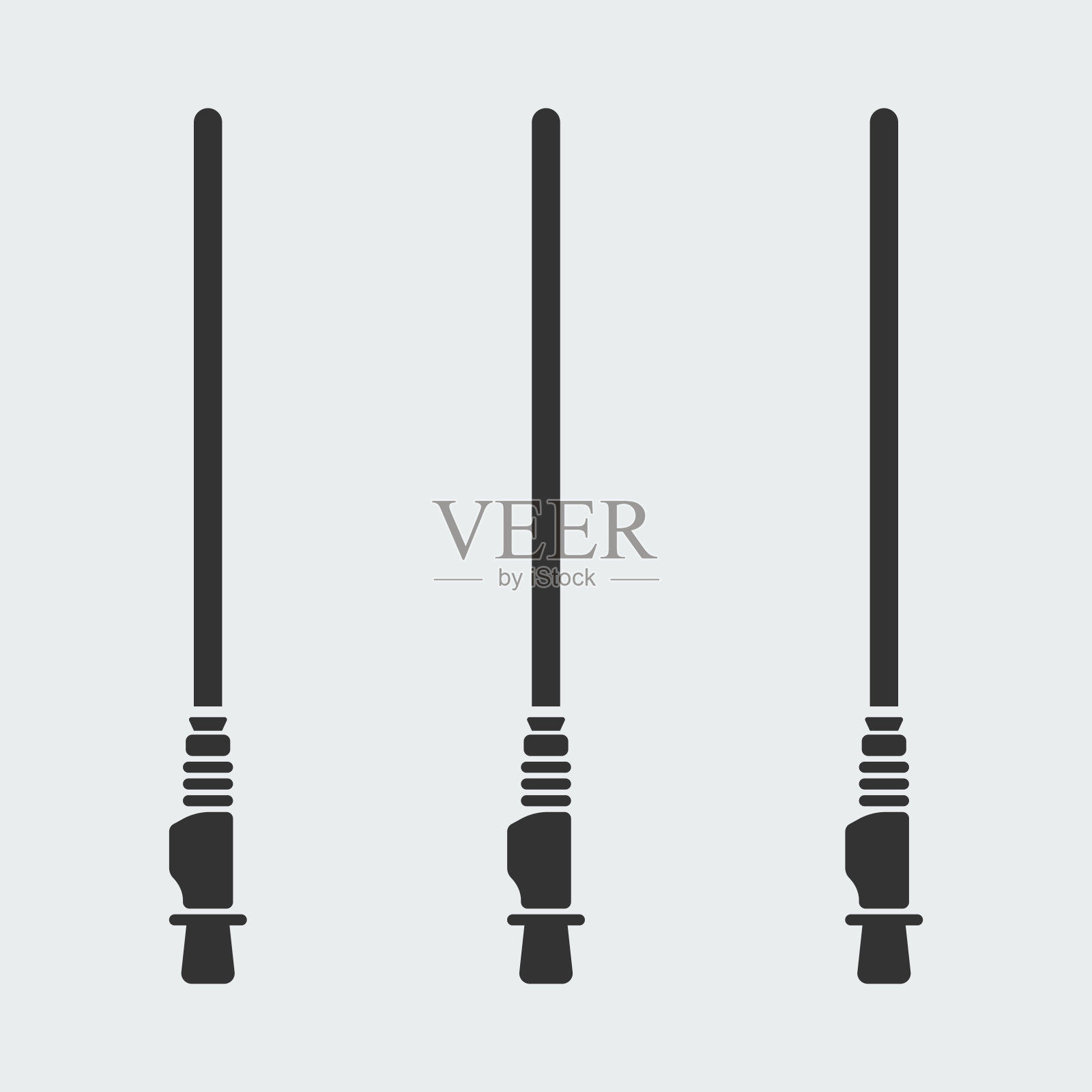 激光剑图标，激光剑武器符号。易于编辑的矢量设计。插画图片素材