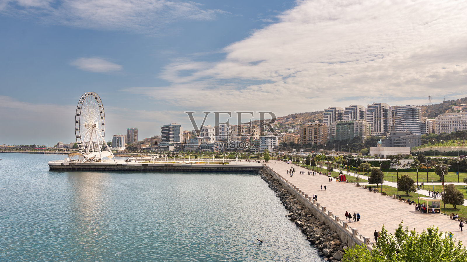 巴库眼和海滨长廊的日间视图在巴库阿塞拜疆照片摄影图片