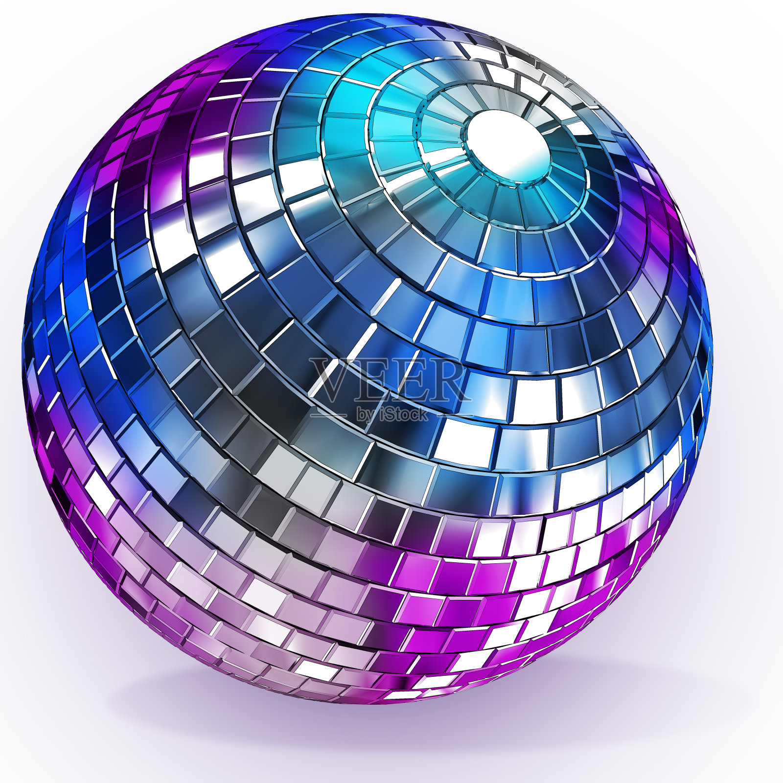 白色的彩色迪斯科球。照片摄影图片