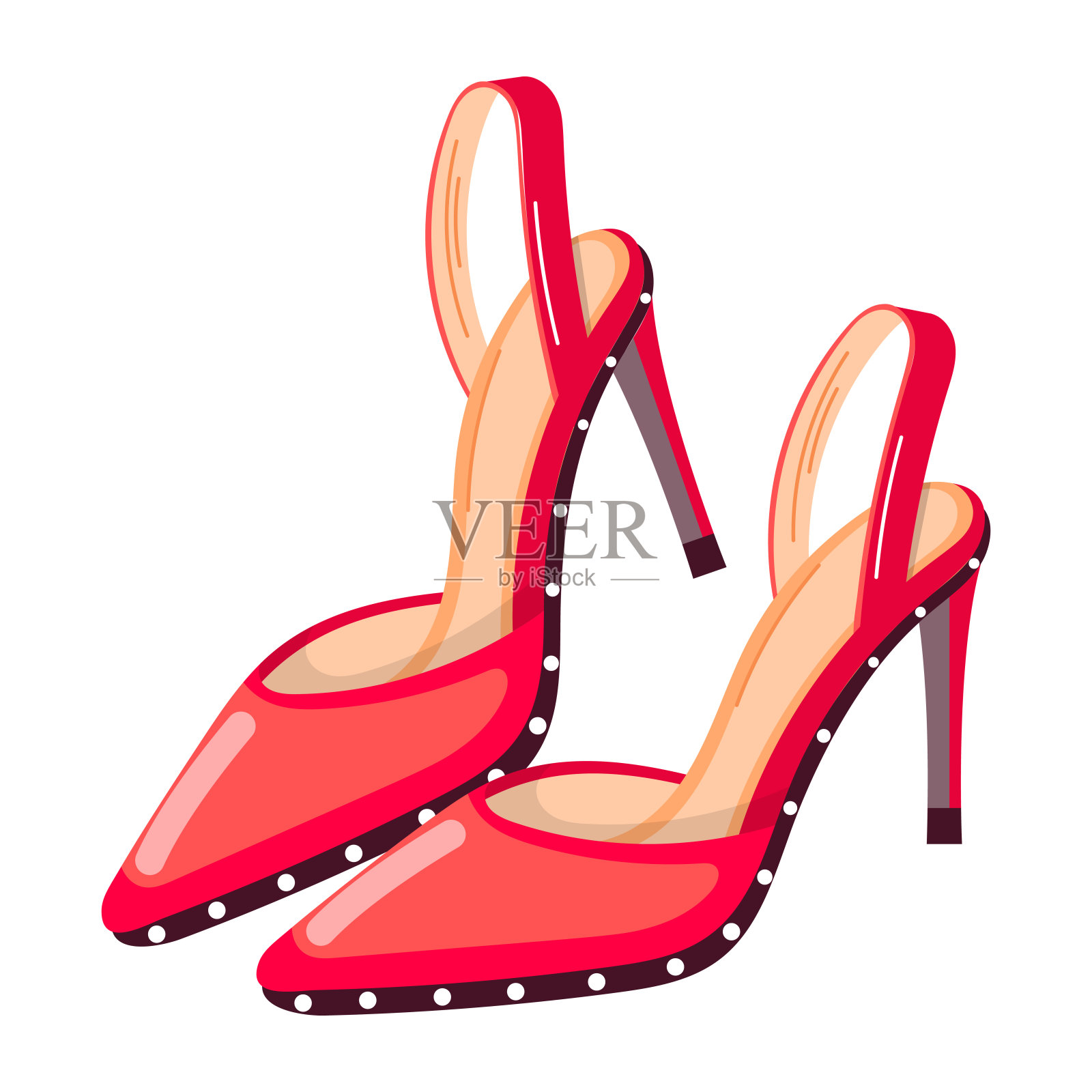 一套时尚配饰扁平贴纸插画图片素材