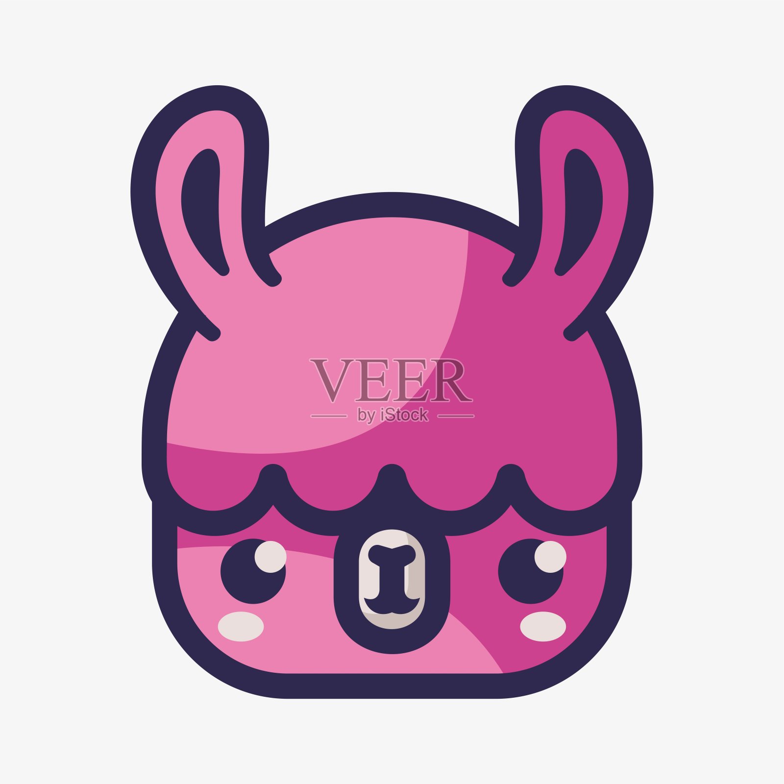 矢量插图羊驼吉祥物卡通风格。插画图片素材