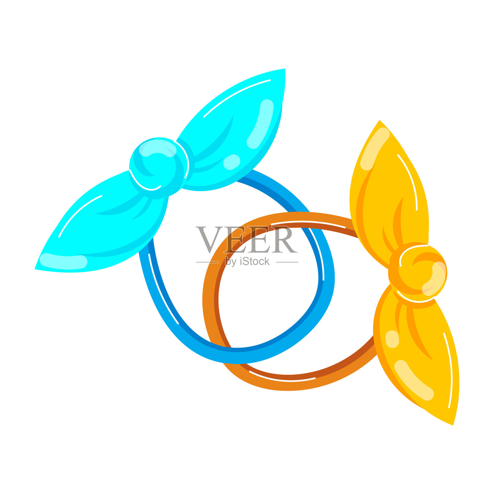 时尚的平面贴纸描绘夏季服装插画图片素材