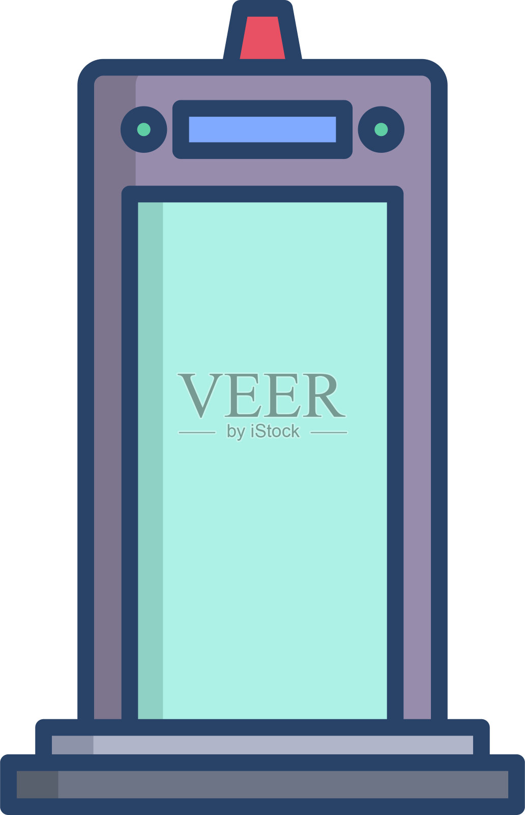 安全检查机线性彩色矢量图插画图片素材