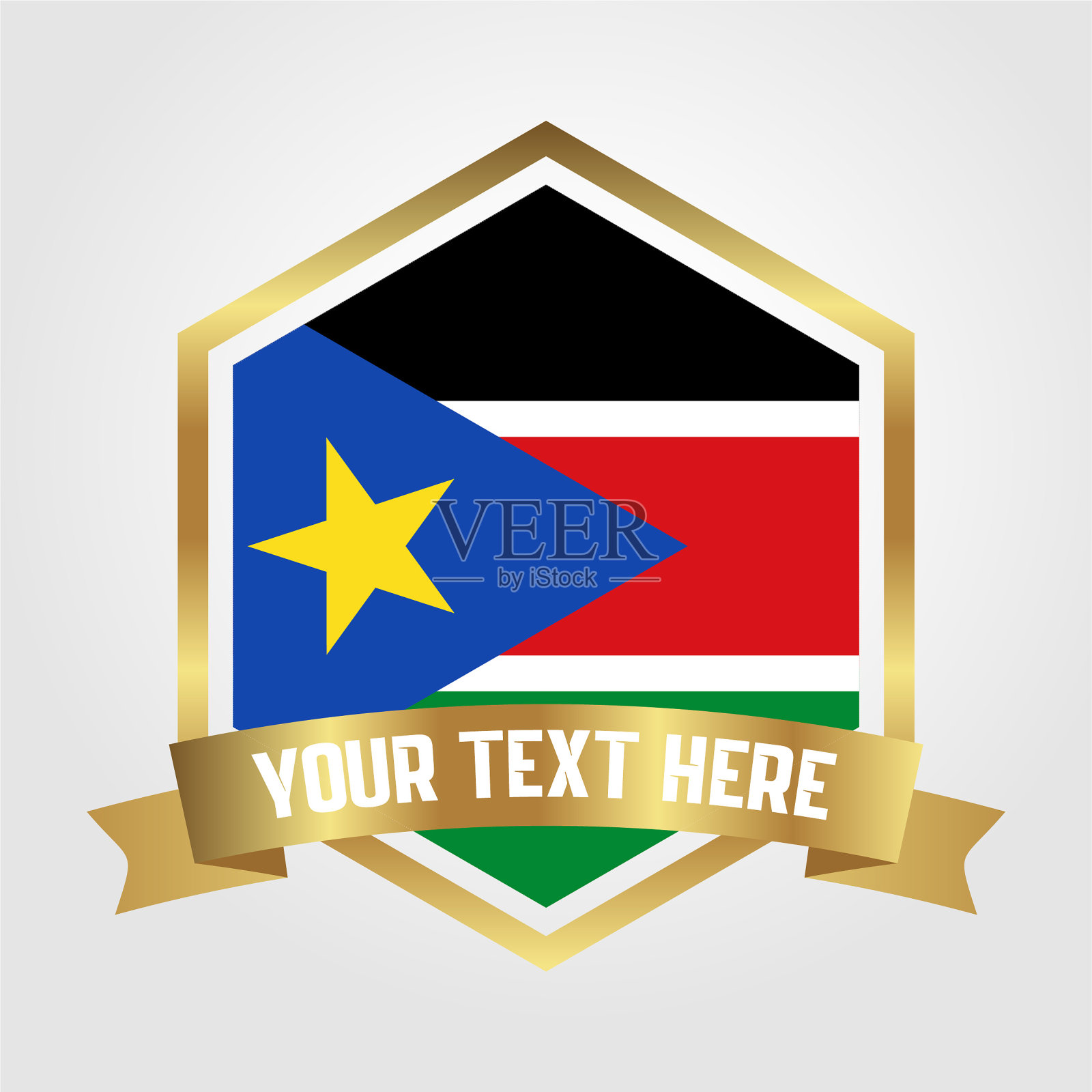 黄金豪华南苏丹标签矢量插图插画图片素材