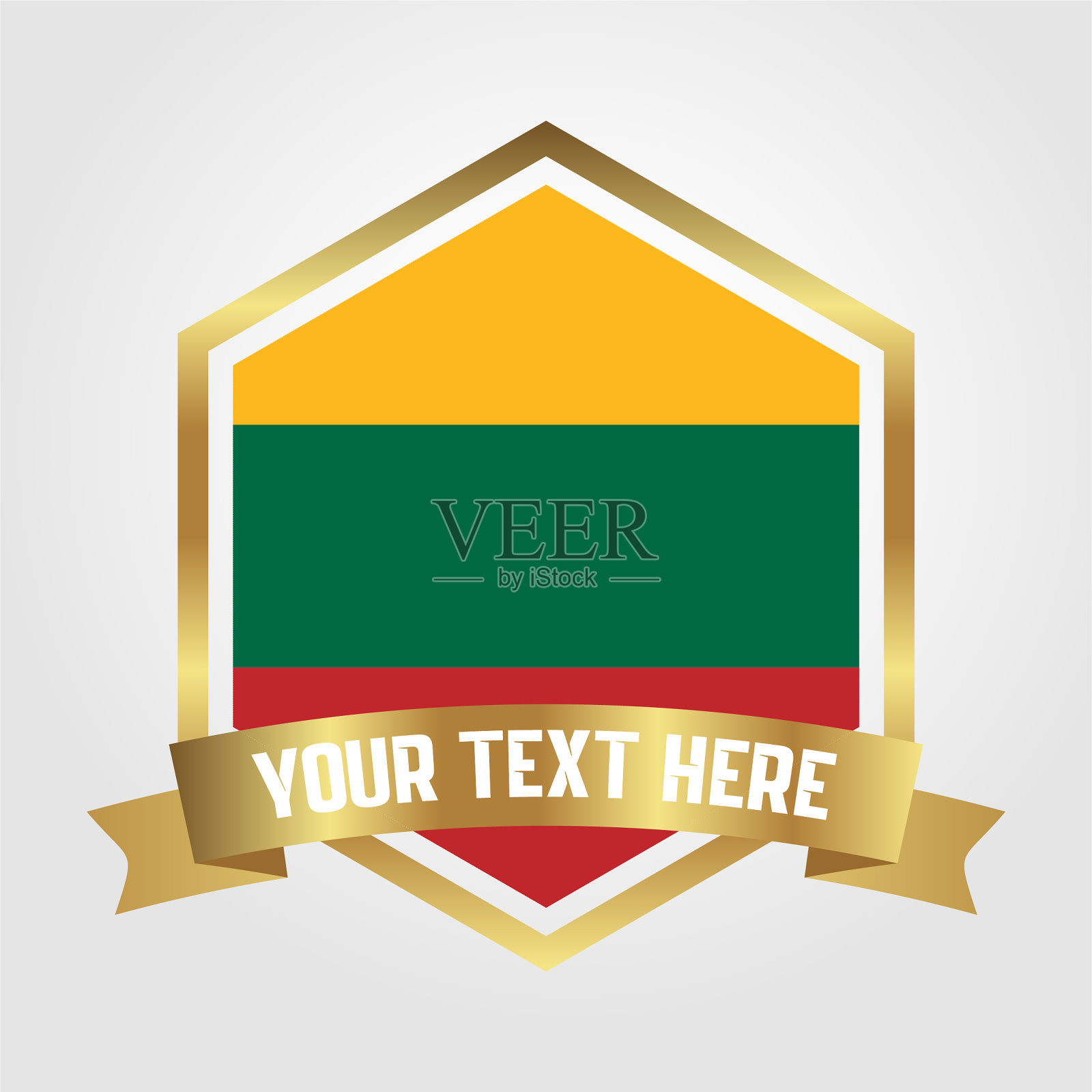 黄金豪华立陶宛标签矢量插图插画图片素材