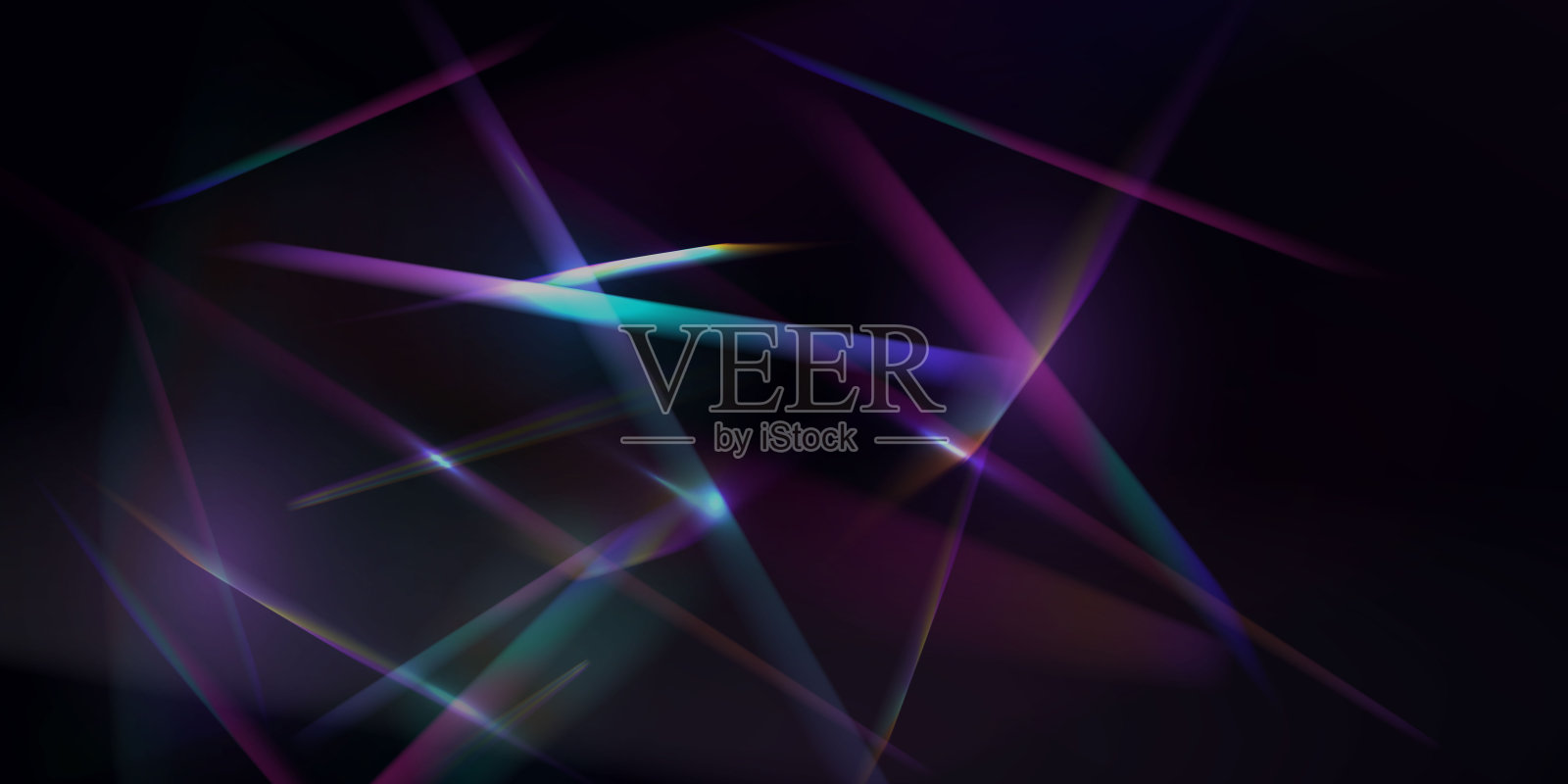 透明光折射模式，为背景和对象添加效果。全息下降五彩纸屑闪闪发光隔离在透明的背景。矢量插图。插画图片素材