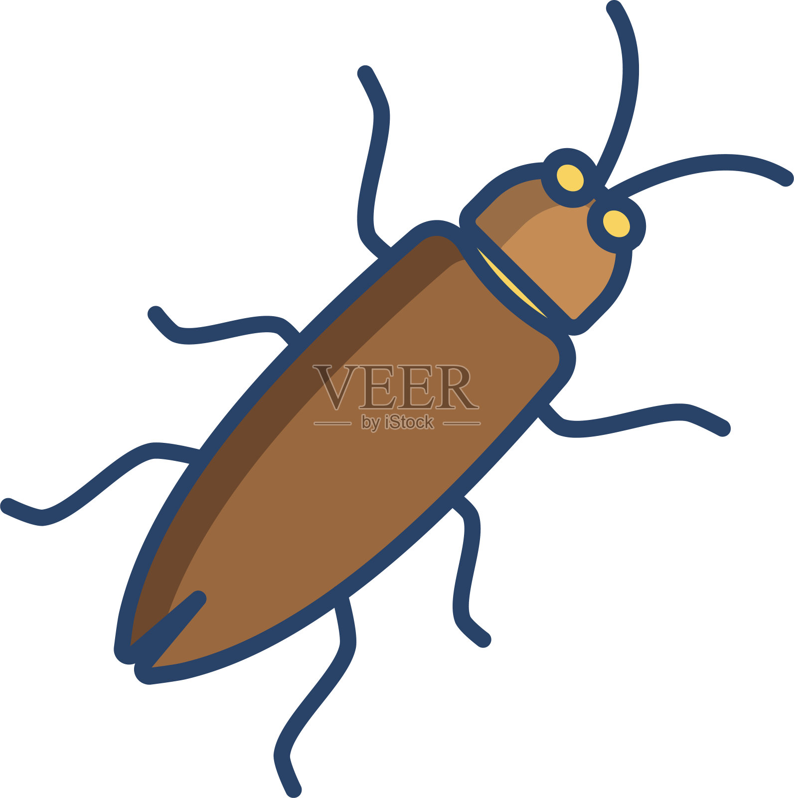 Bug线性颜色矢量插图插画图片素材