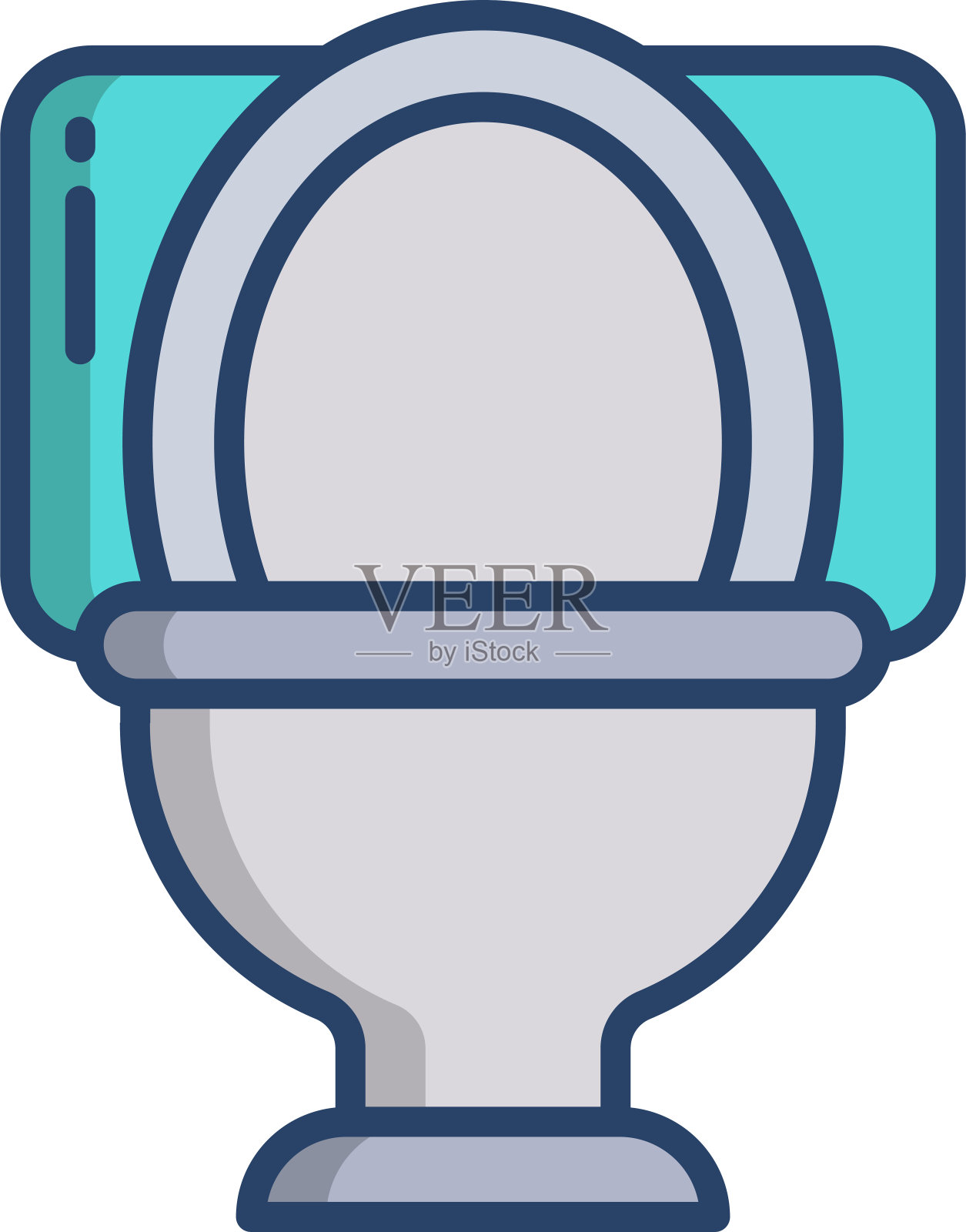 厕所线性彩色矢量插图插画图片素材