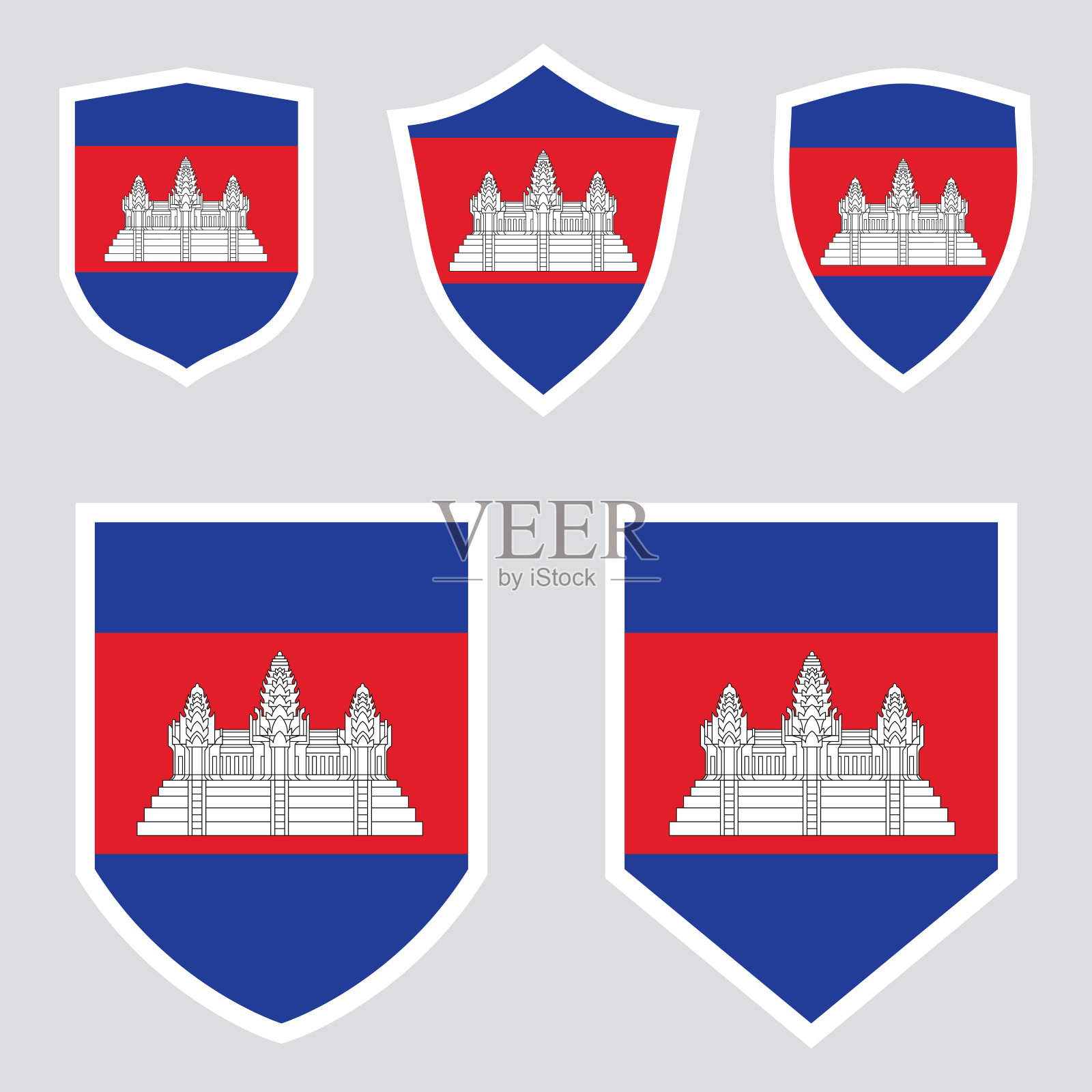 柬埔寨套盾架插画图片素材